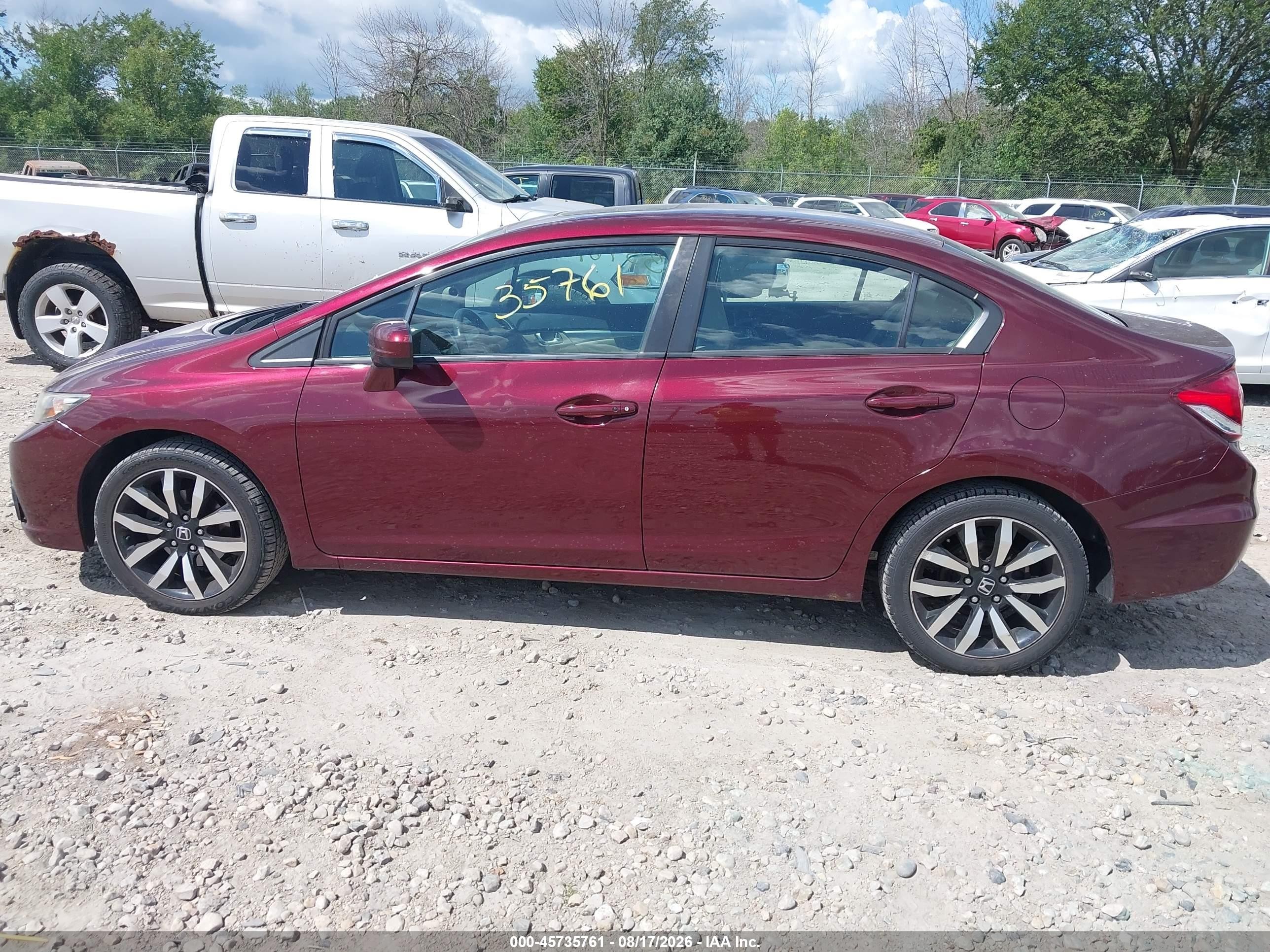 2014 Honda Civic Ex-l Red vin: 19XFB2F92EE023624