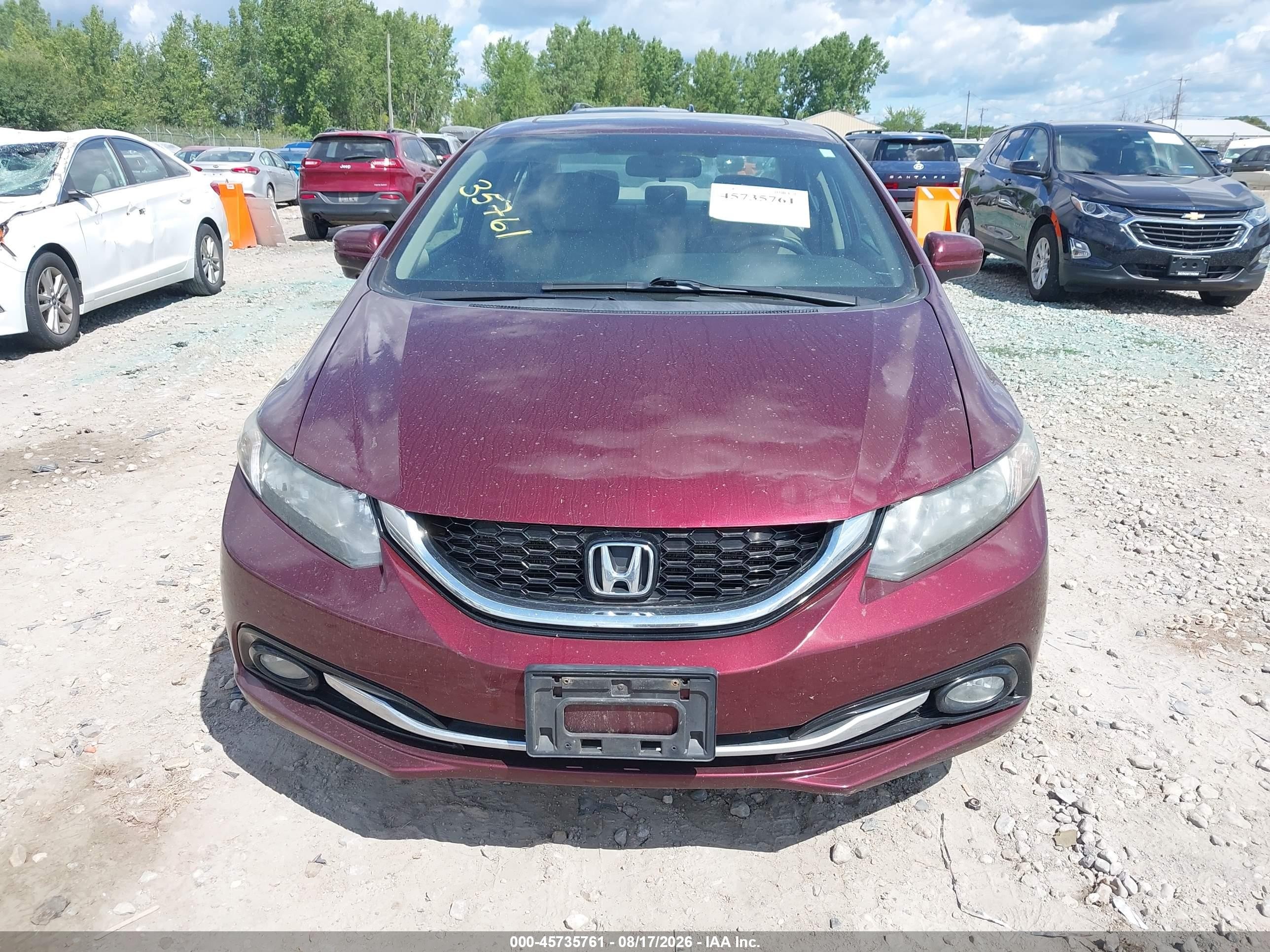 2014 Honda Civic Ex-l Red vin: 19XFB2F92EE023624