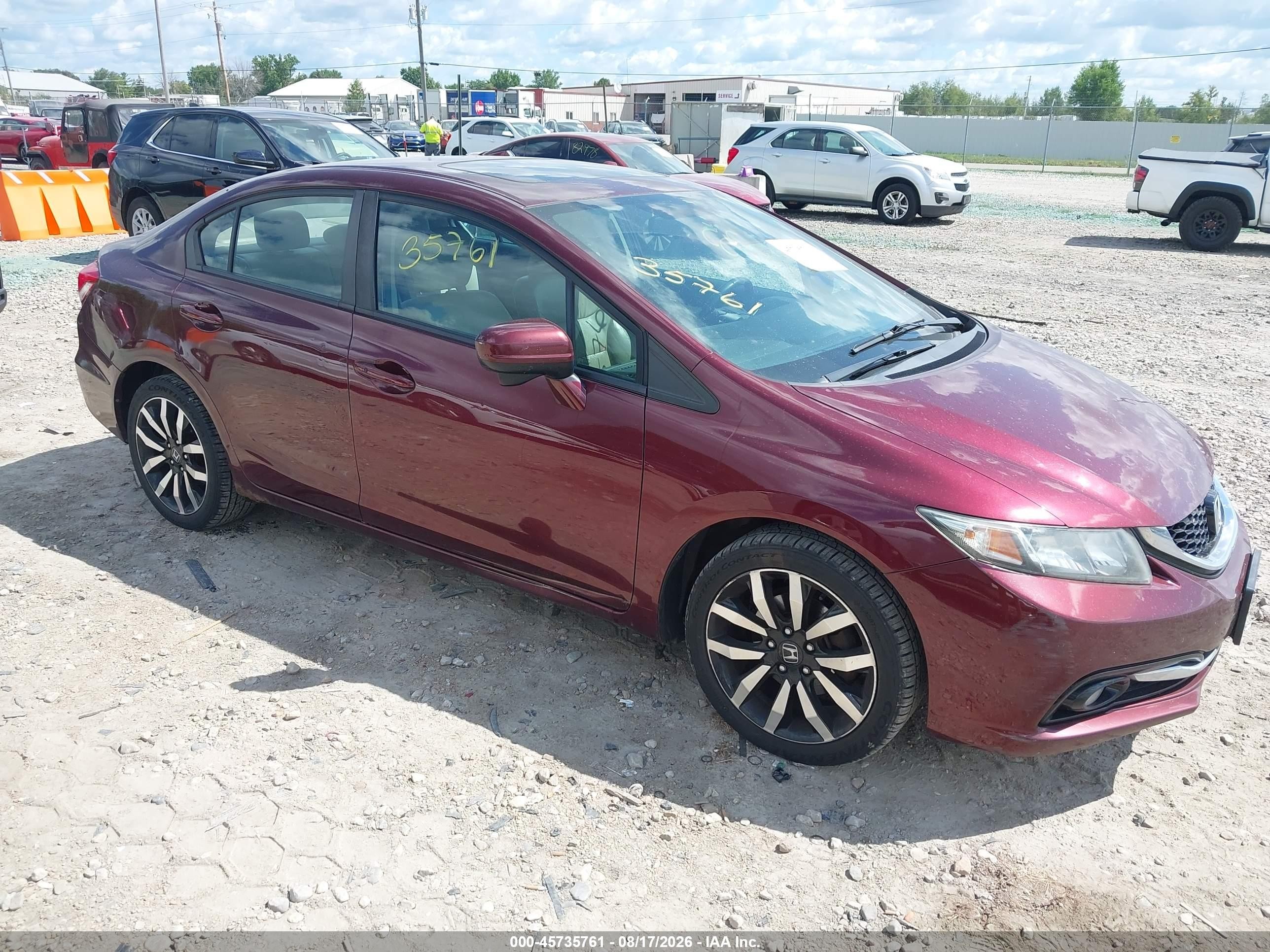 2014 Honda Civic Ex-l Red vin: 19XFB2F92EE023624