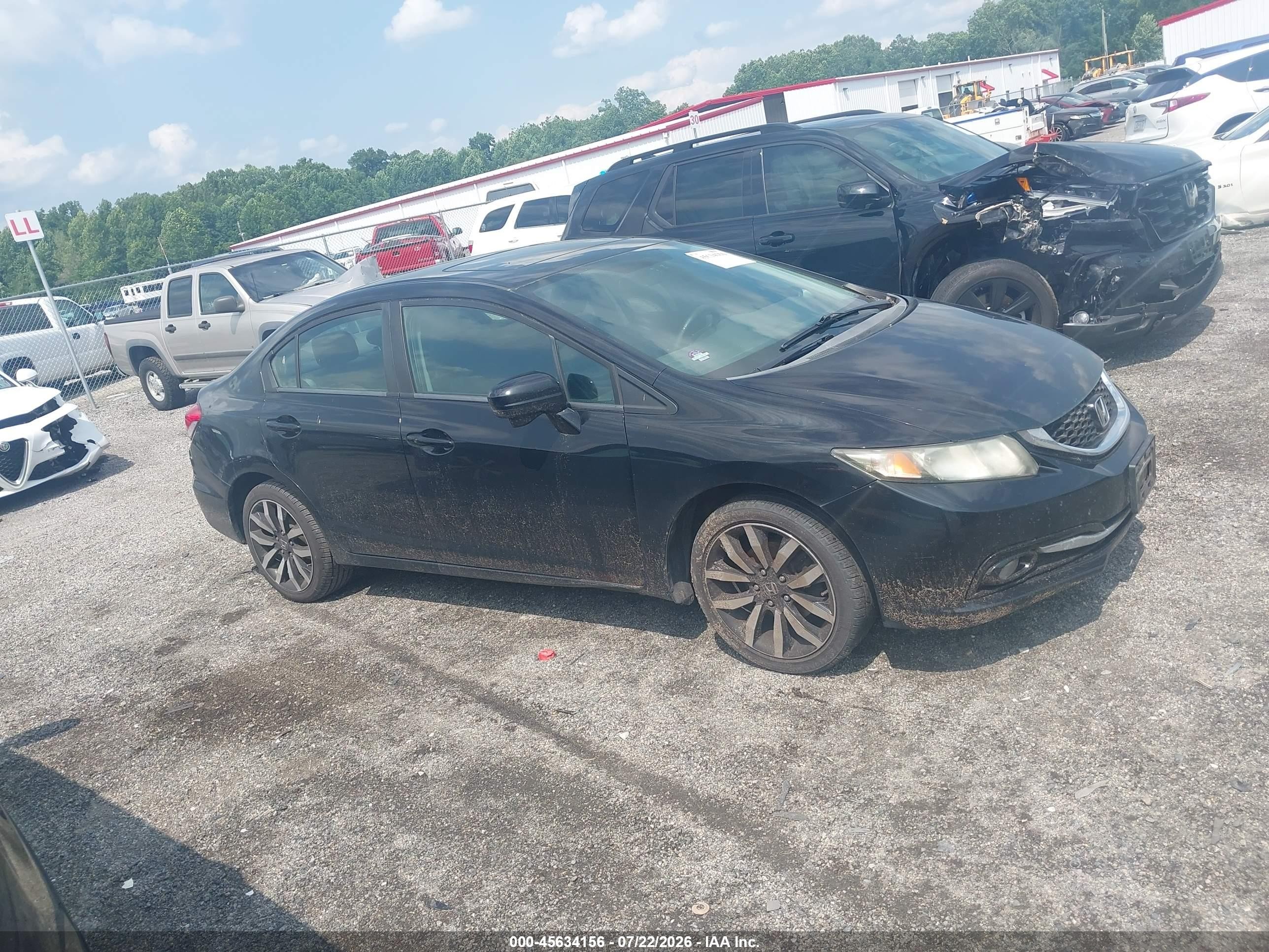 2014 Honda Civic Ex-l Black vin: 19XFB2F92EE200057