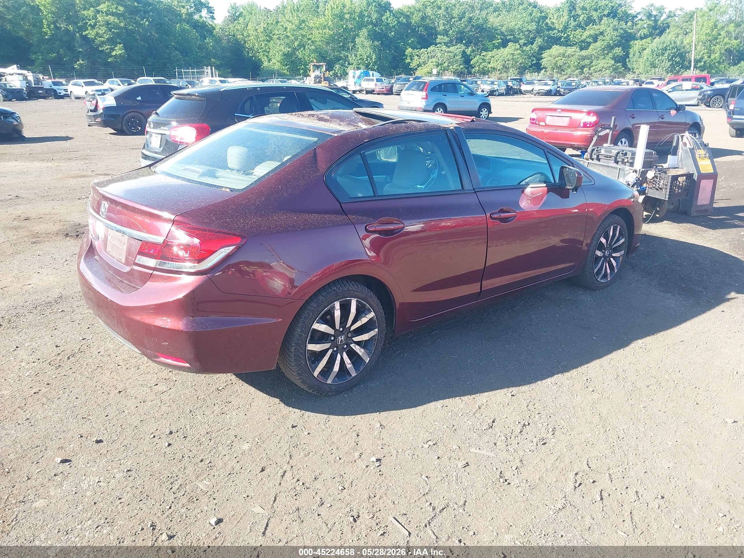 2014 Honda Civic Ex-l Бордовый vin: 19XFB2F92EE275888
