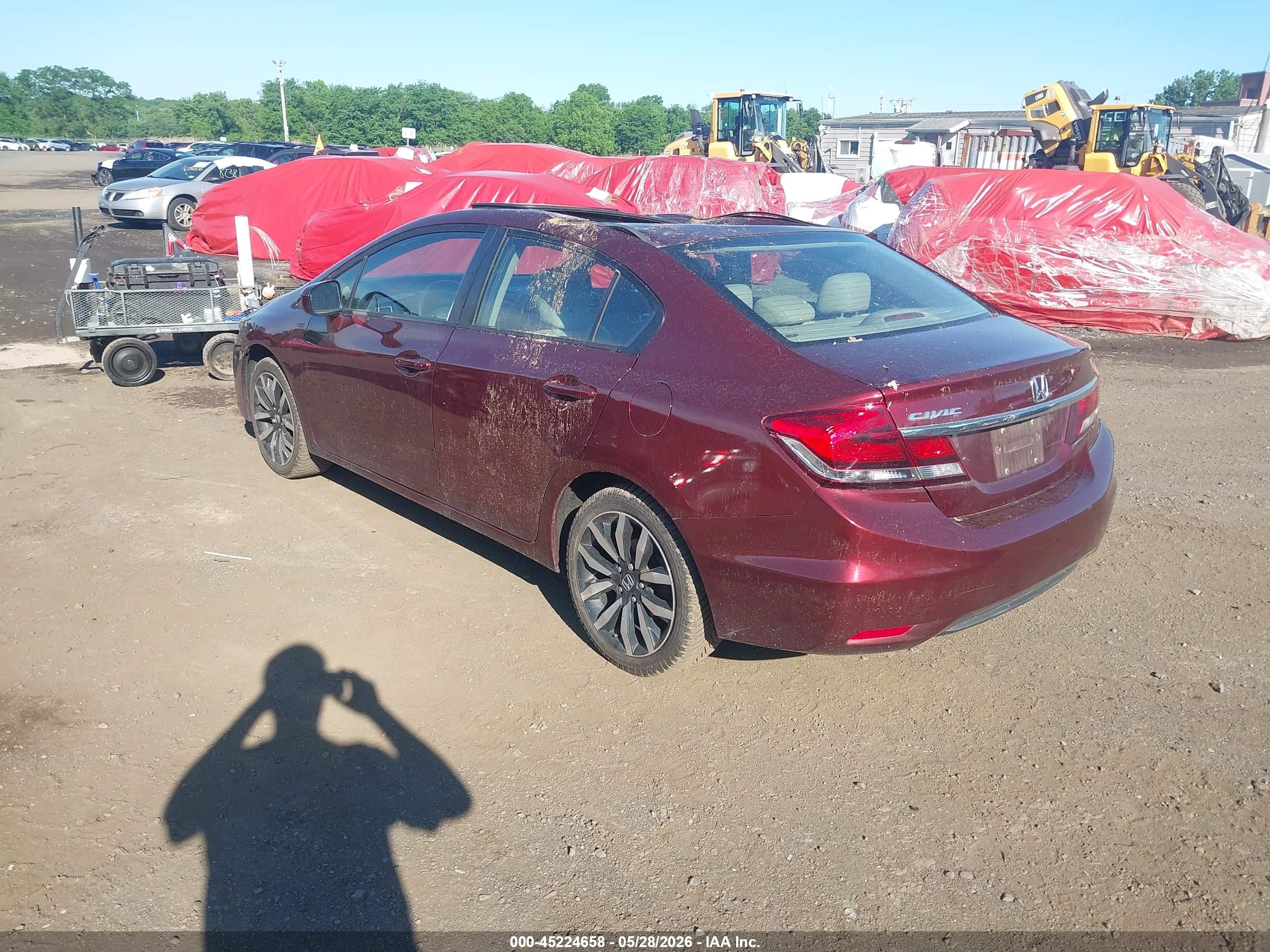 2014 Honda Civic Ex-l Бордовый vin: 19XFB2F92EE275888