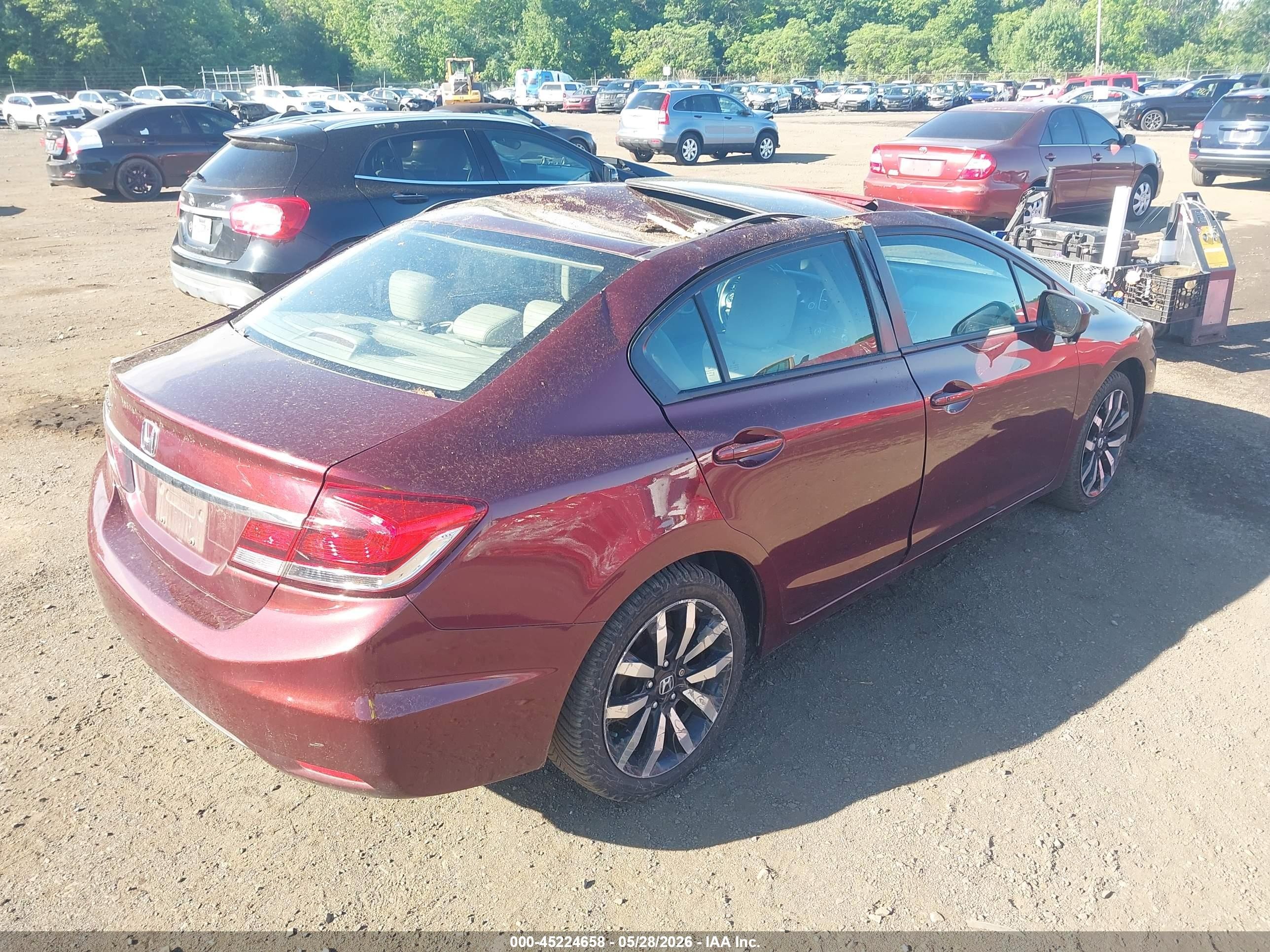 2014 Honda Civic Ex-l Бордовый vin: 19XFB2F92EE275888