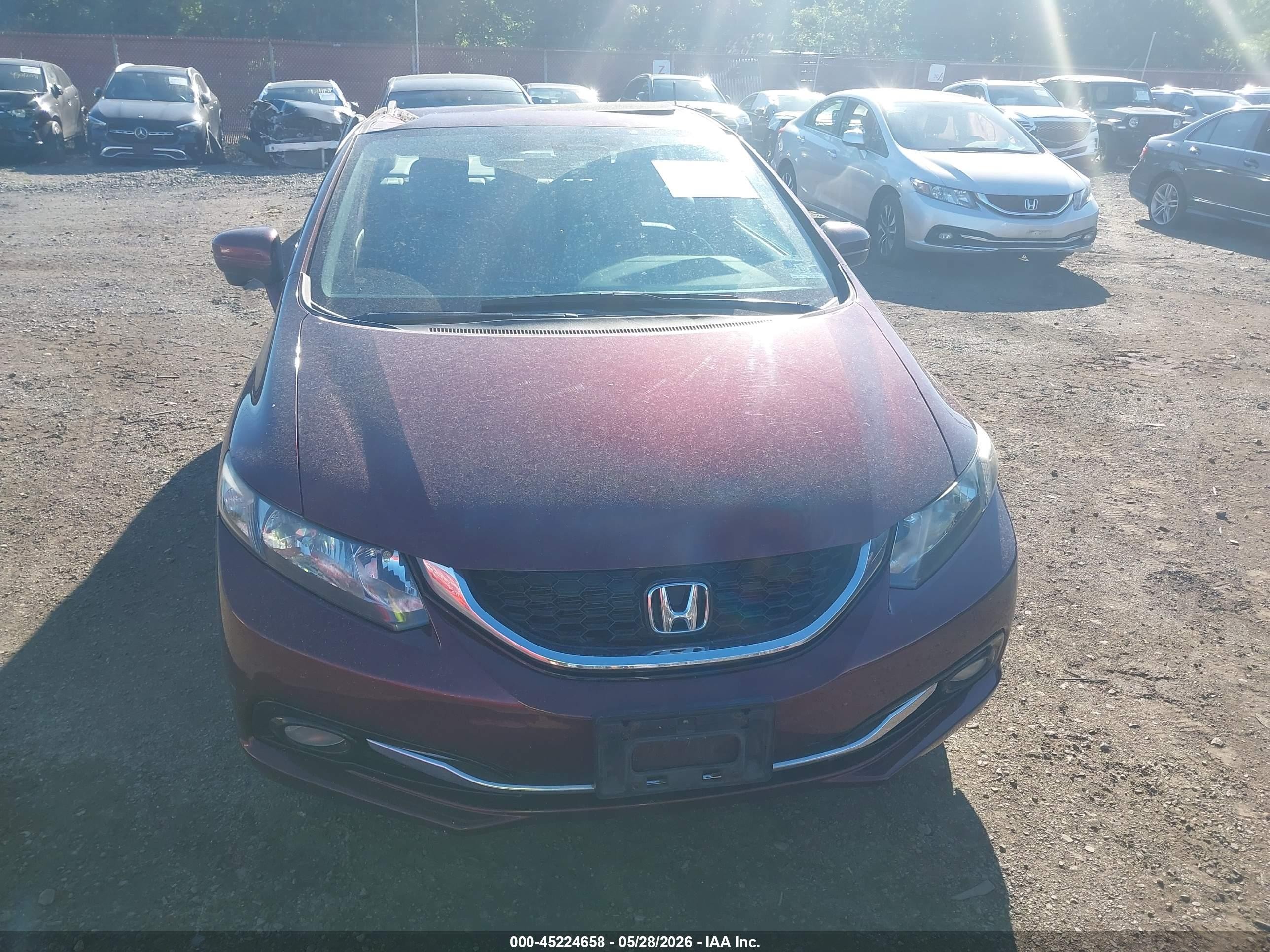 2014 Honda Civic Ex-l Бордовый vin: 19XFB2F92EE275888