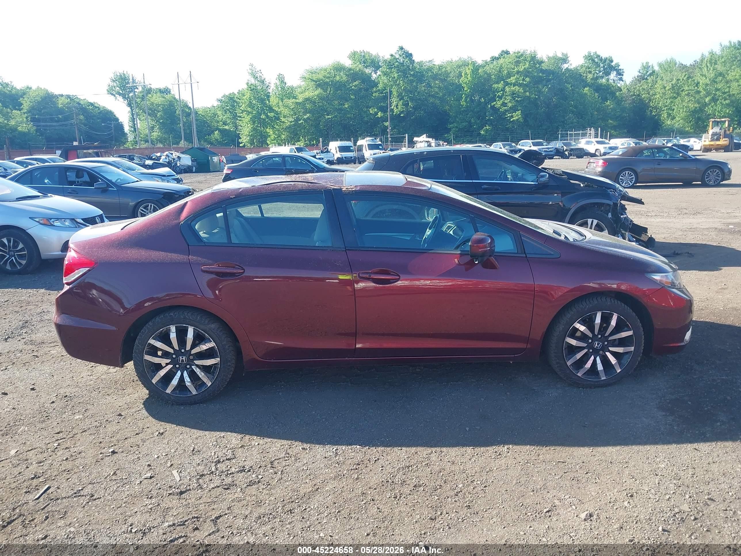2014 Honda Civic Ex-l Бордовый vin: 19XFB2F92EE275888