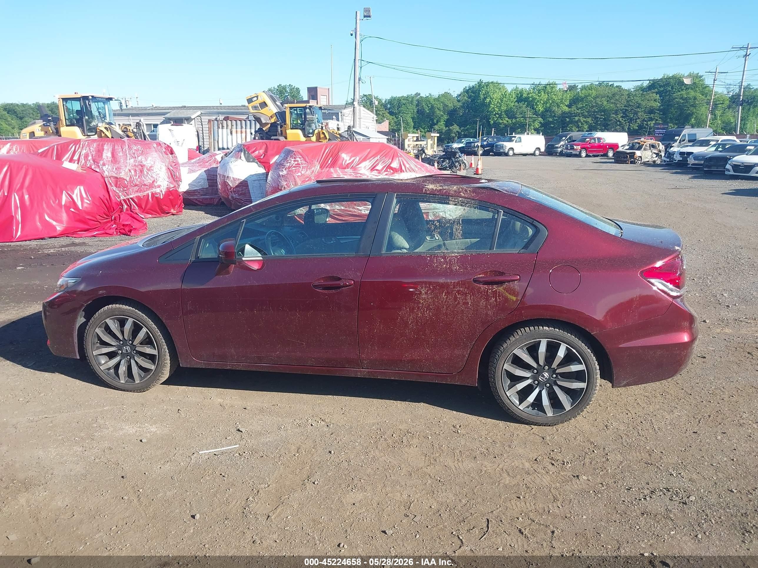 2014 Honda Civic Ex-l Бордовый vin: 19XFB2F92EE275888