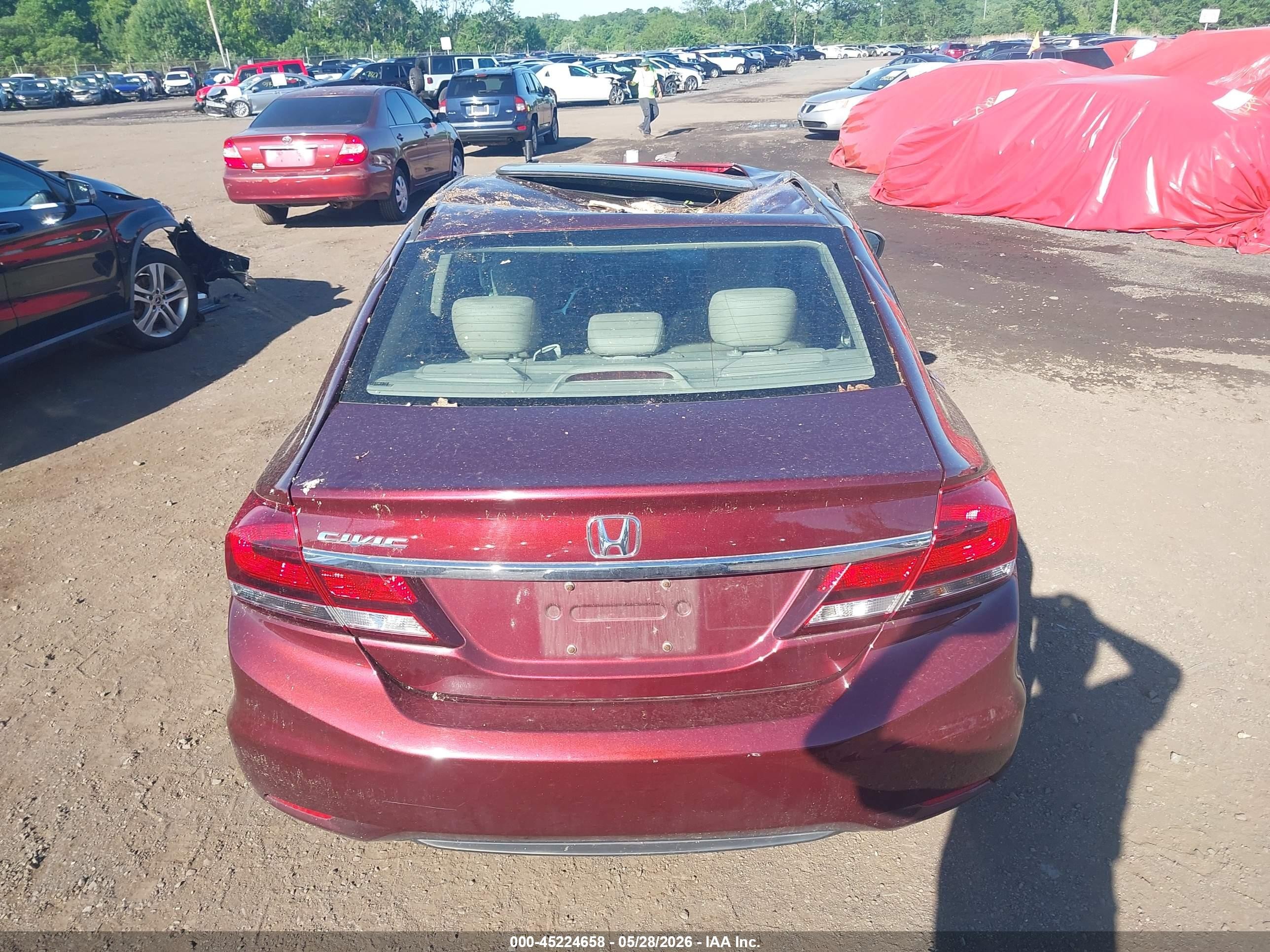 2014 Honda Civic Ex-l Бордовый vin: 19XFB2F92EE275888