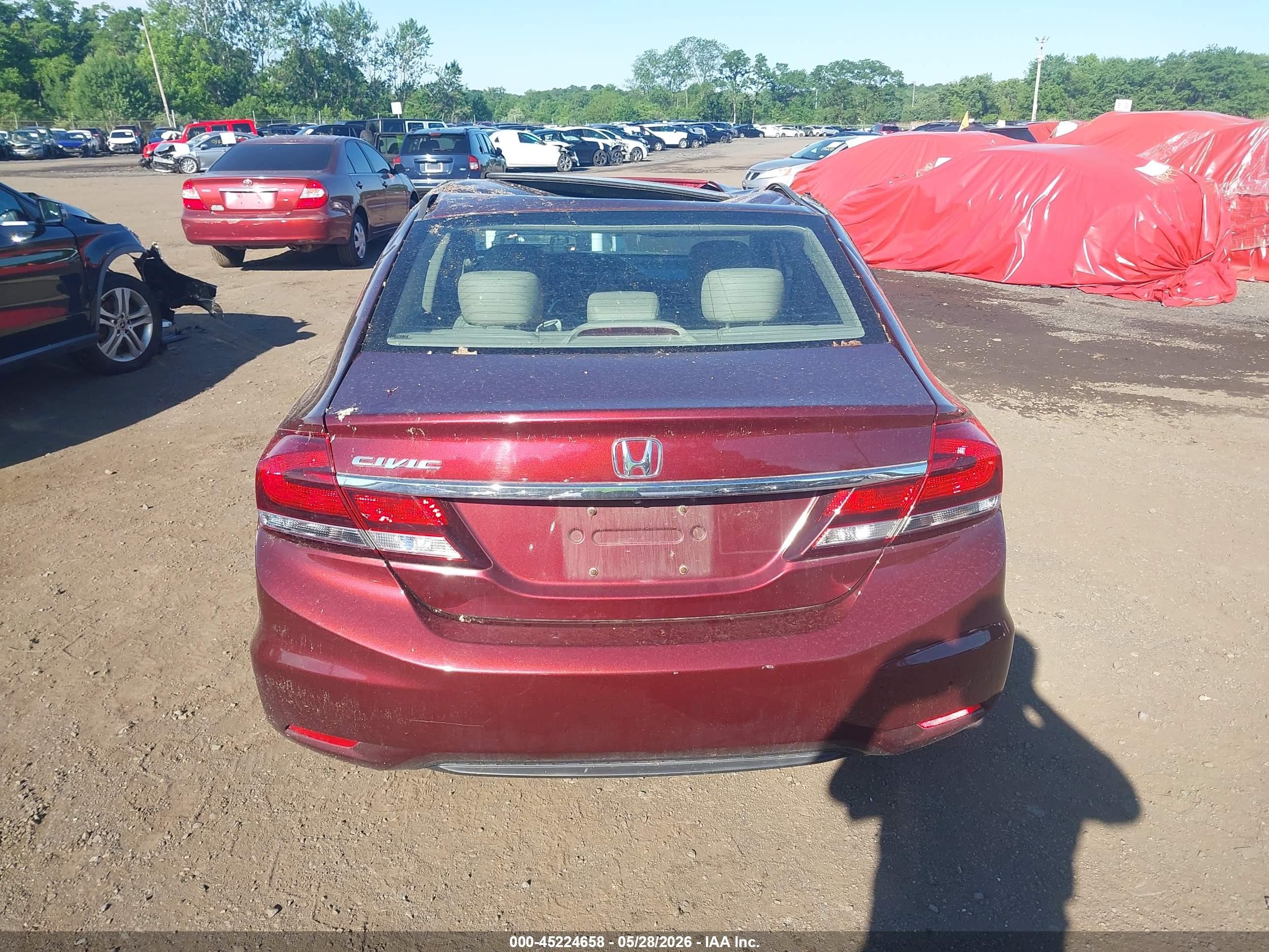 2014 Honda Civic Ex-l Бордовый vin: 19XFB2F92EE275888