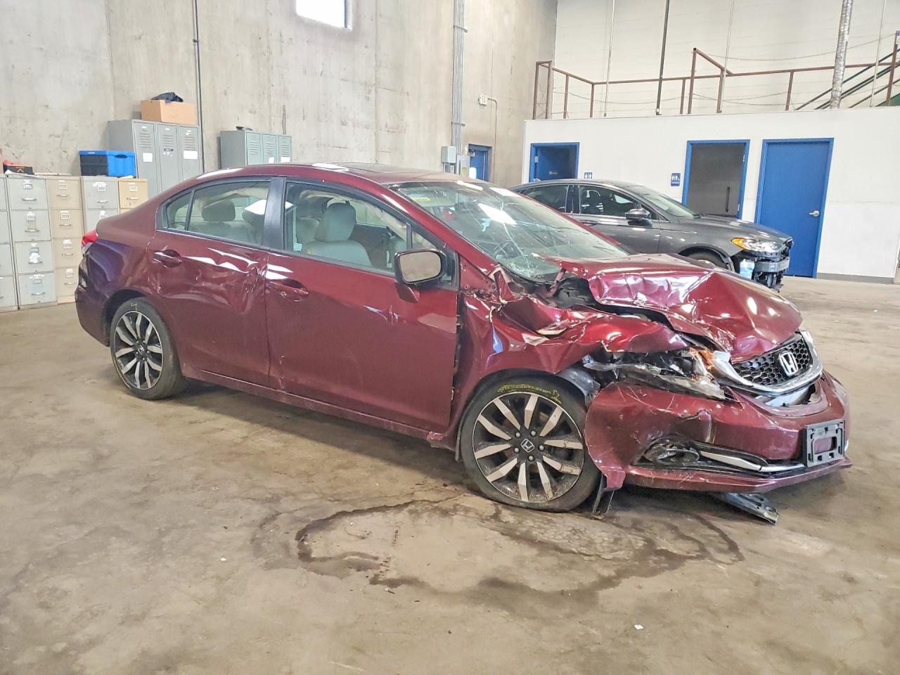 2015 Honda Civic Exl Maroon vin: 19XFB2F92FE023818