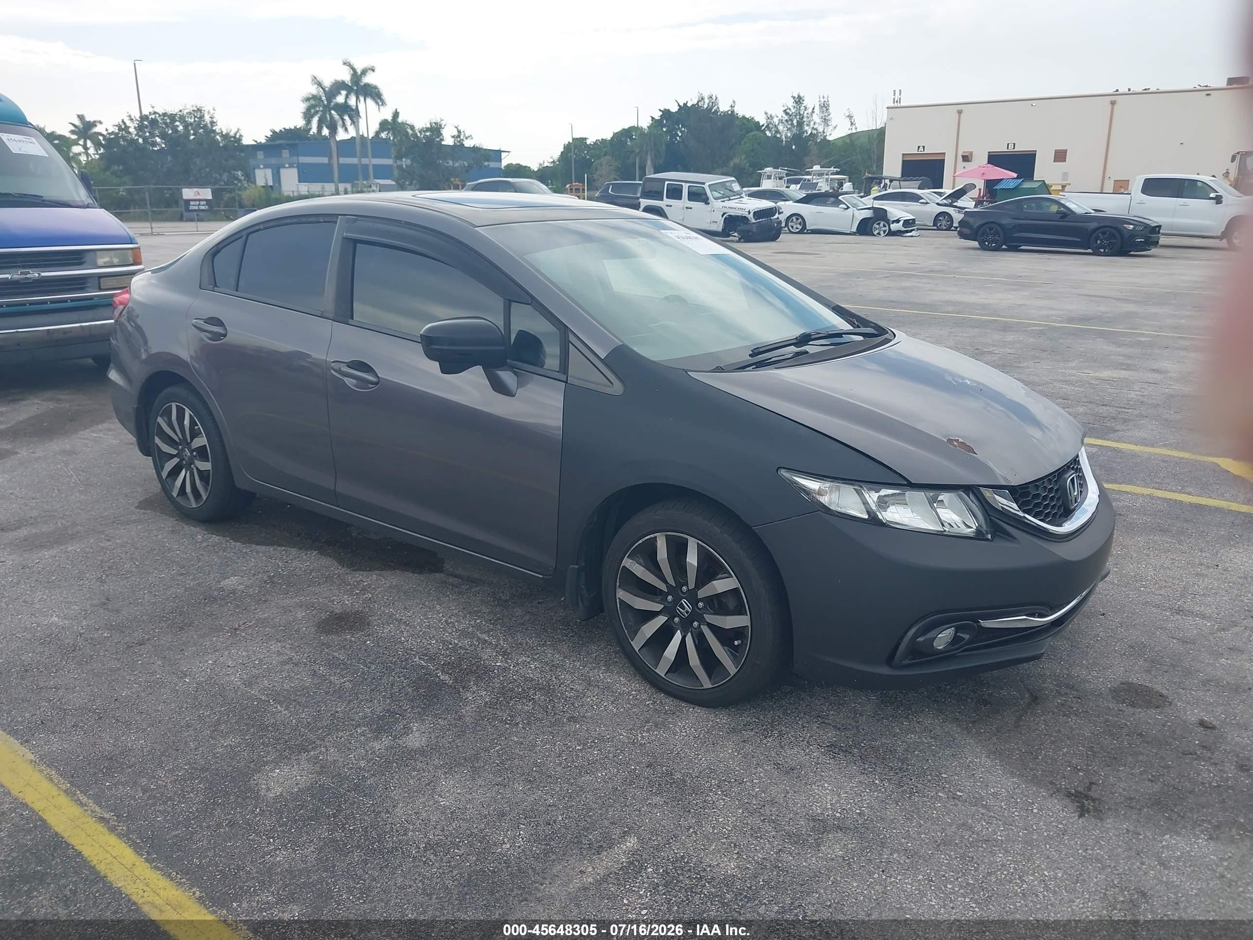 2015 Honda Civic Ex-l Gray vin: 19XFB2F92FE030879