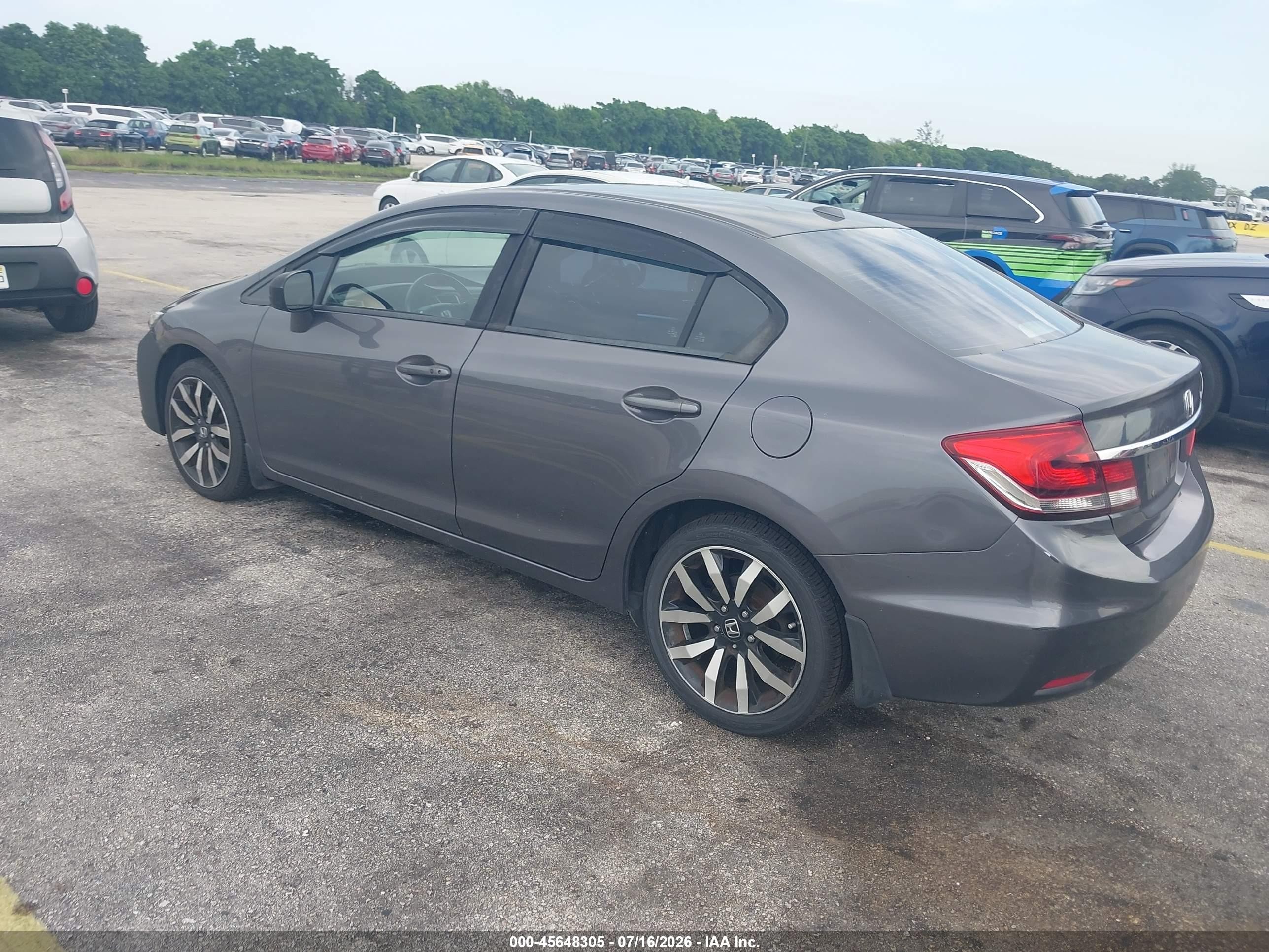 2015 Honda Civic Ex-l Gray vin: 19XFB2F92FE030879