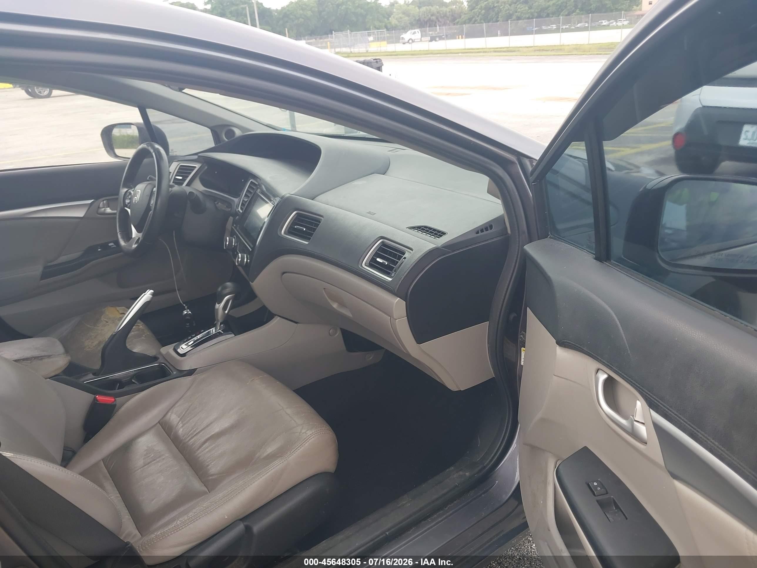 2015 Honda Civic Ex-l Gray vin: 19XFB2F92FE030879