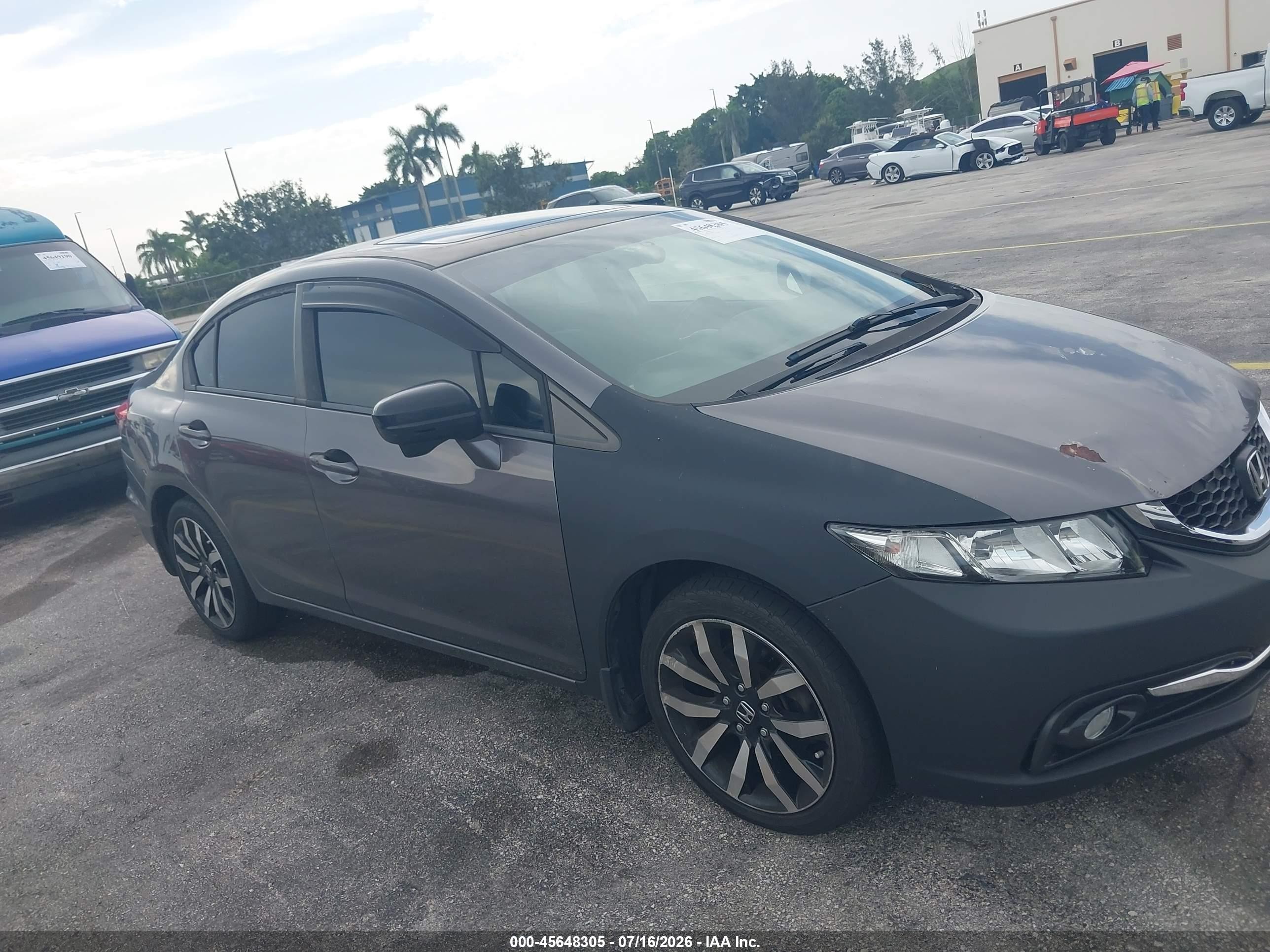 2015 Honda Civic Ex-l Gray vin: 19XFB2F92FE030879