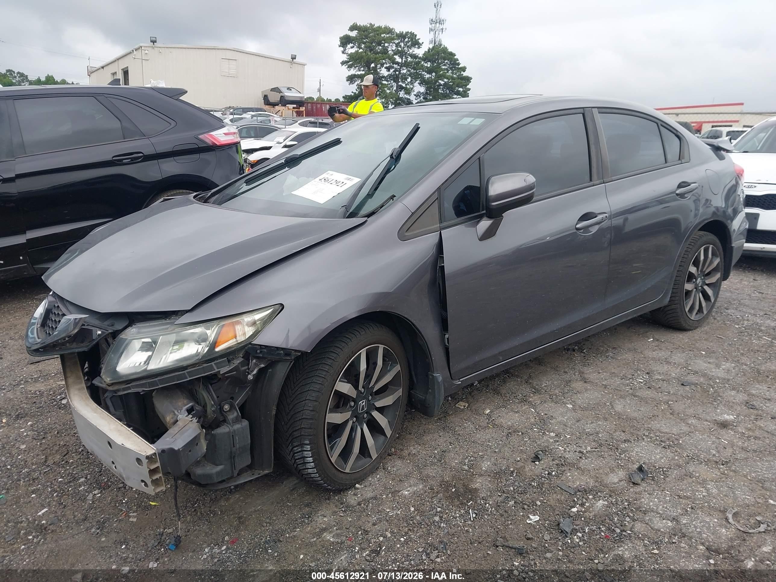 2015 Honda Civic Ex-l Gray vin: 19XFB2F92FE086529