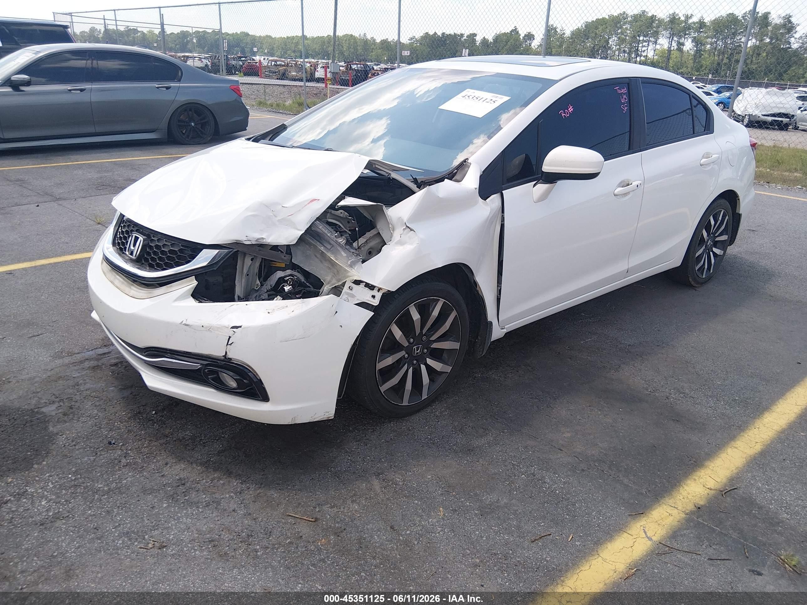 2015 Honda Civic Ex-l White vin: 19XFB2F92FE201064