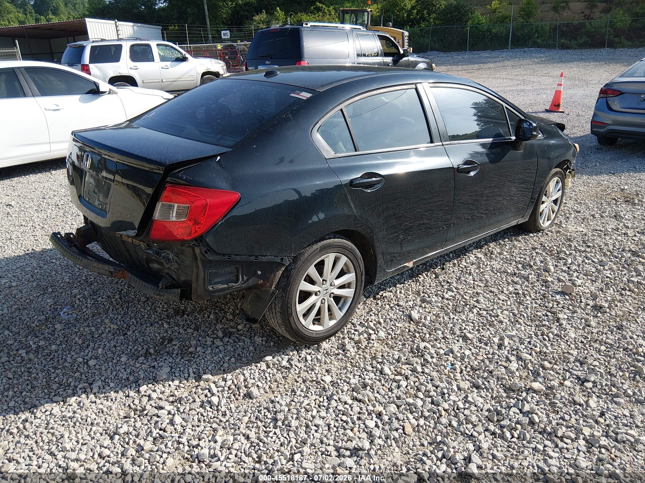 2012 Honda Civic Ex-l Black vin: 19XFB2F93CE018624