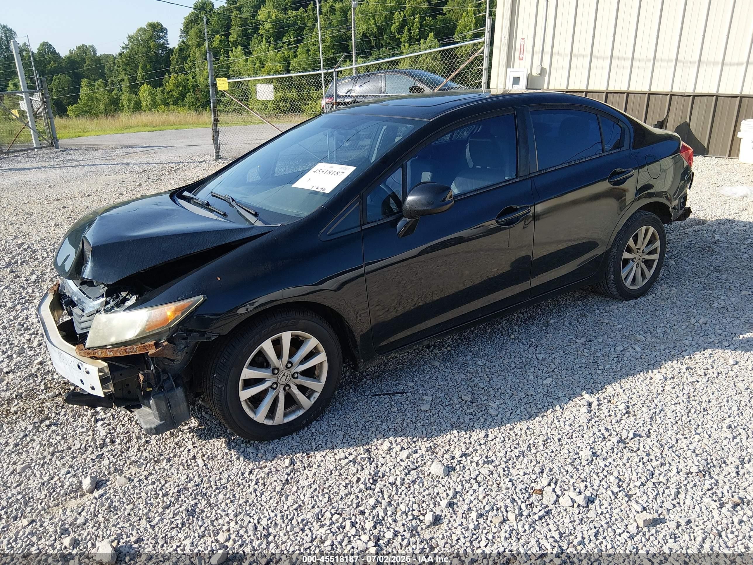2012 Honda Civic Ex-l Black vin: 19XFB2F93CE018624