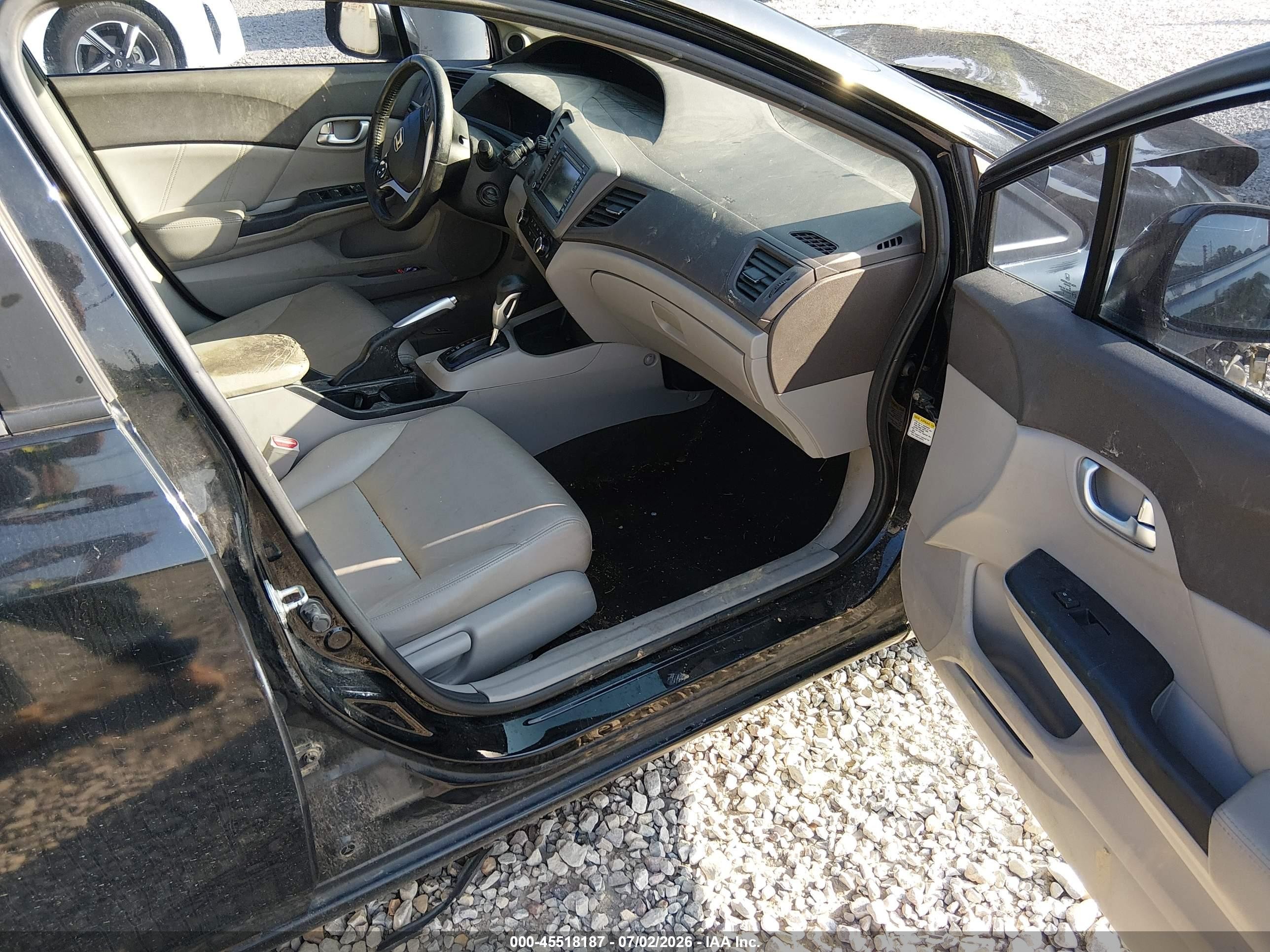 2012 Honda Civic Ex-l Black vin: 19XFB2F93CE018624