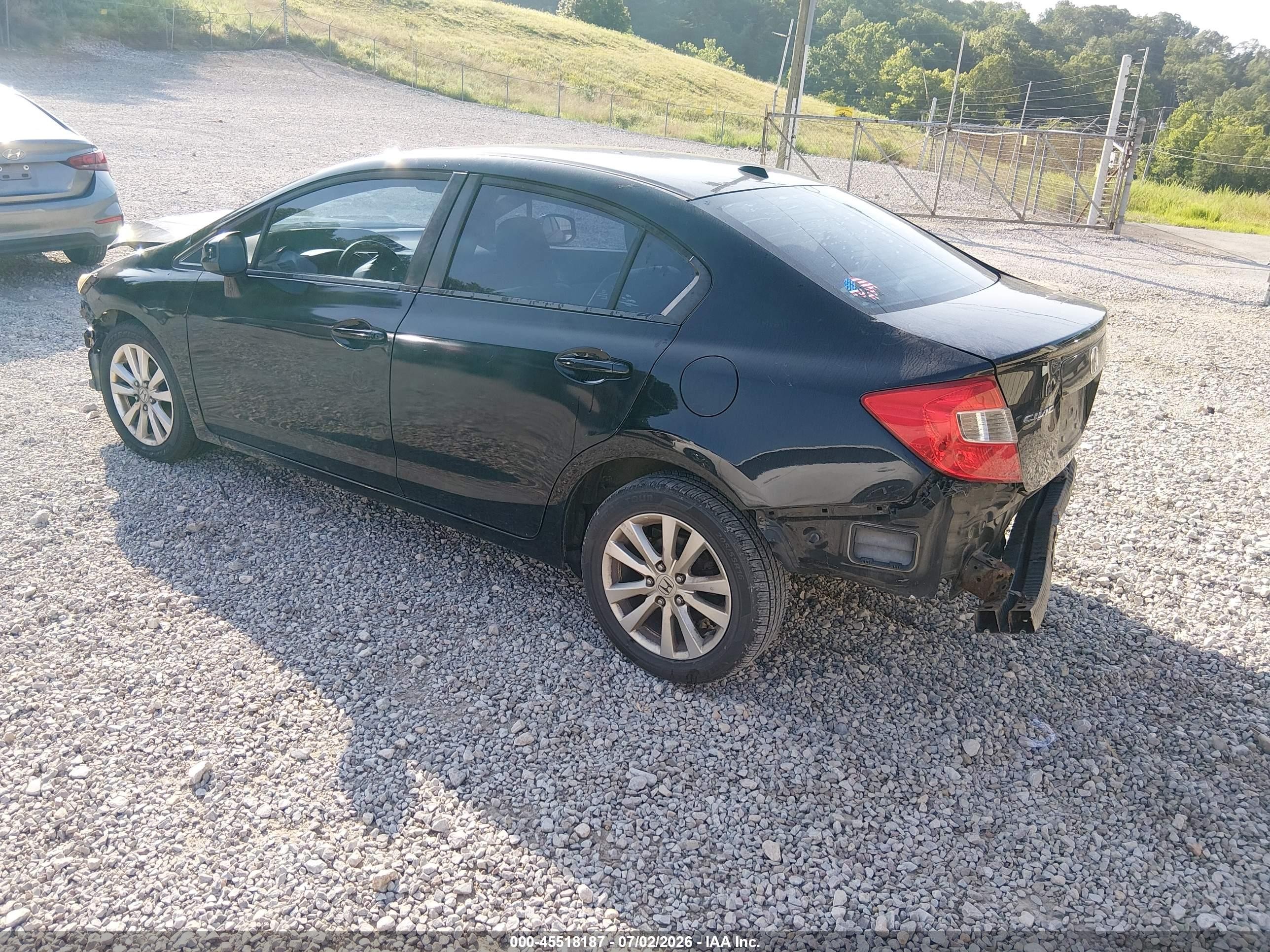 2012 Honda Civic Ex-l Black vin: 19XFB2F93CE018624