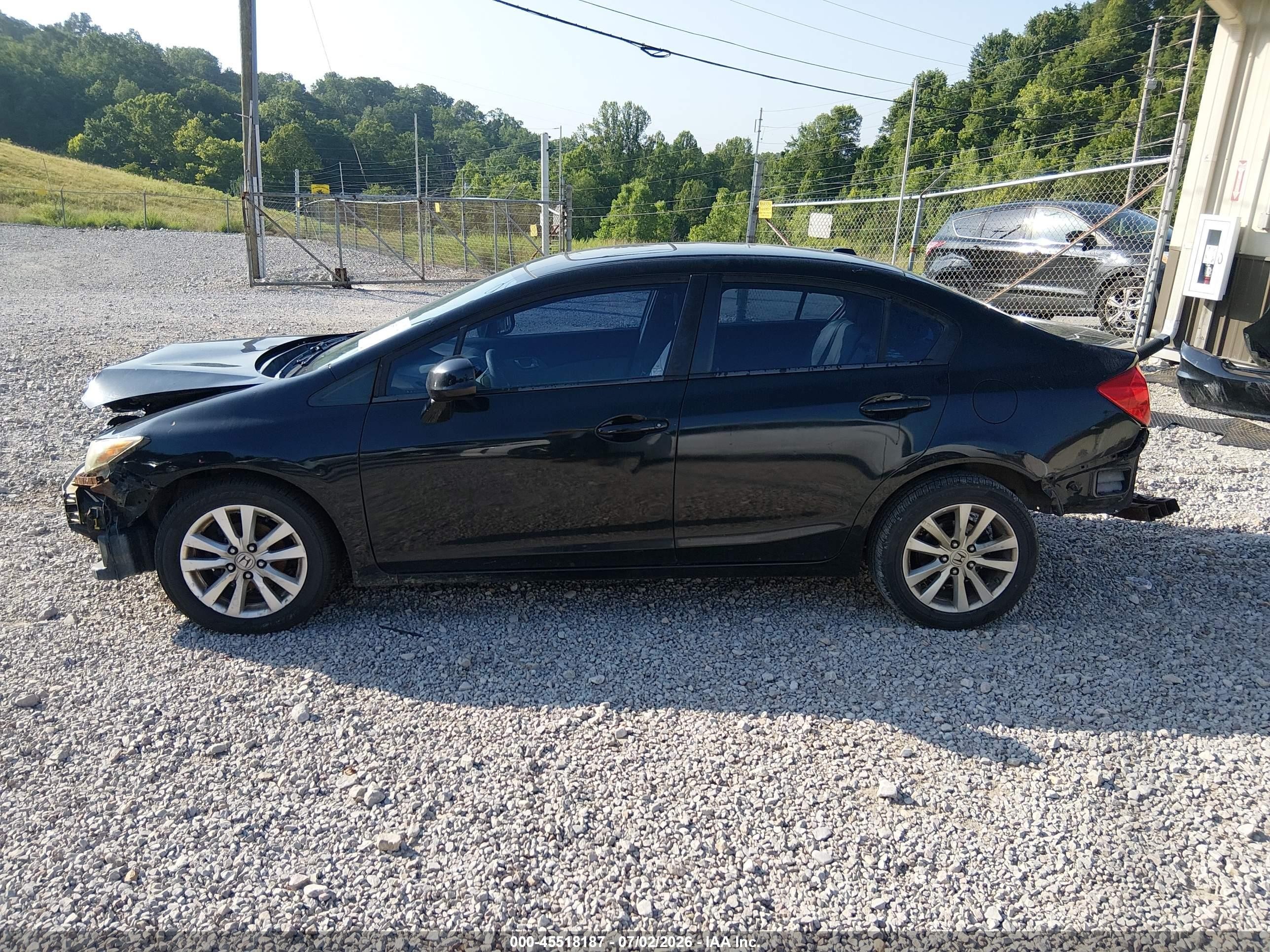 2012 Honda Civic Ex-l Black vin: 19XFB2F93CE018624