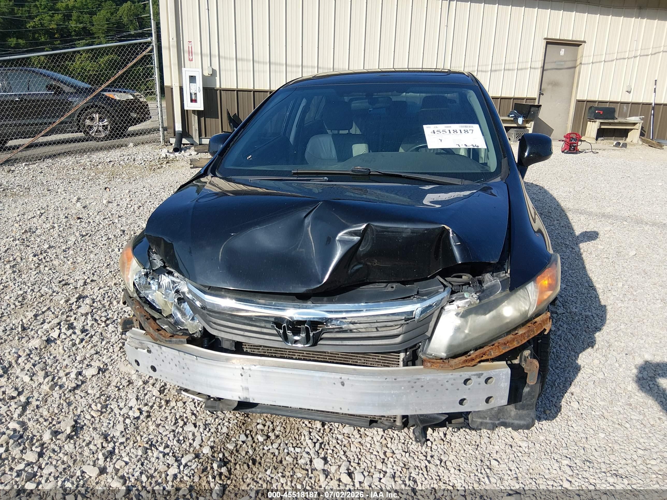 2012 Honda Civic Ex-l Black vin: 19XFB2F93CE018624