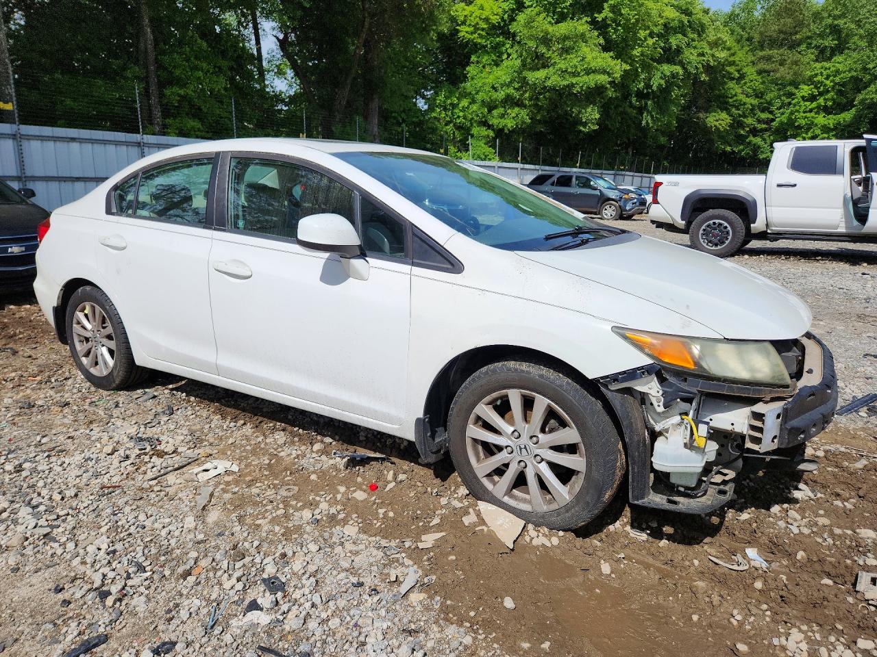 2012 Honda Civic Exl White vin: 19XFB2F93CE032457