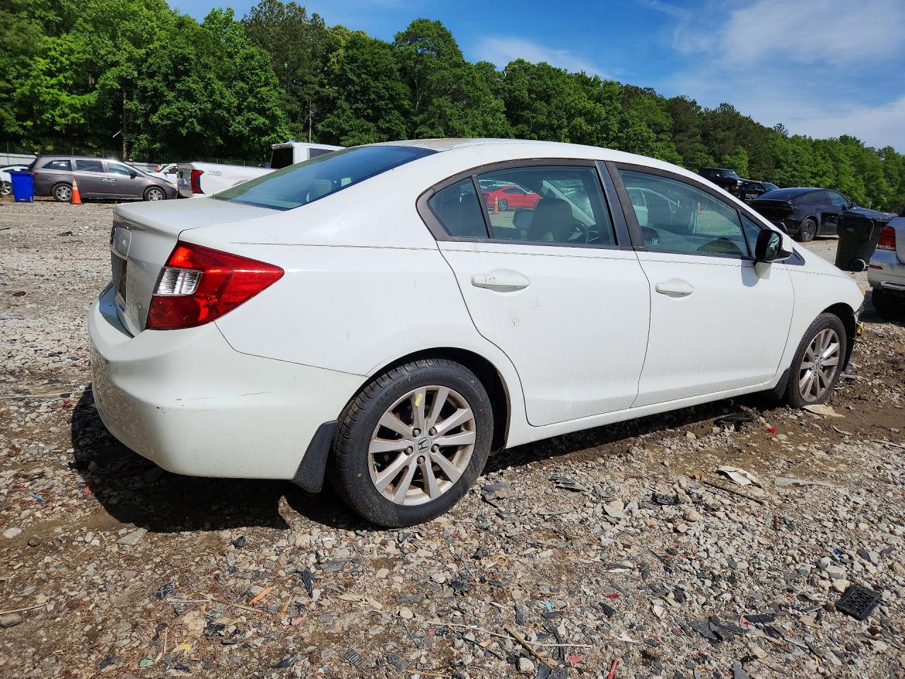 2012 Honda Civic Exl White vin: 19XFB2F93CE032457