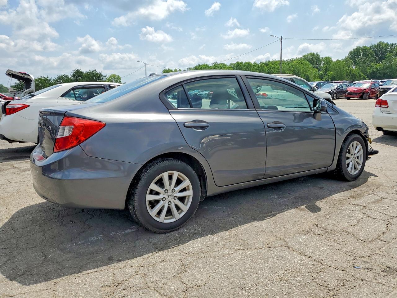 2012 Honda Civic Exl Gray vin: 19XFB2F93CE040249