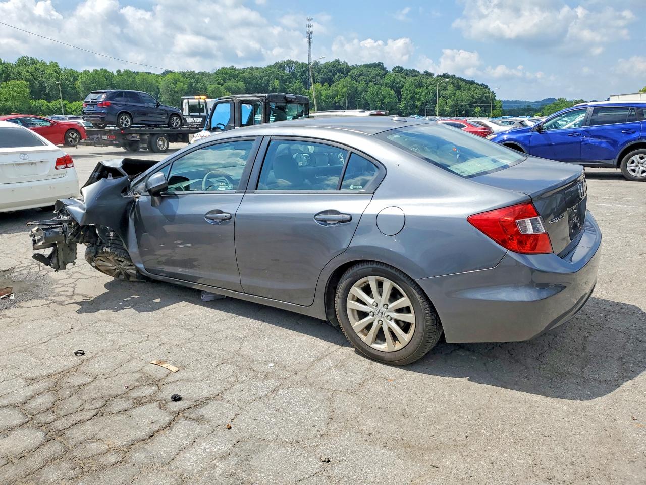 2012 Honda Civic Exl Gray vin: 19XFB2F93CE040249