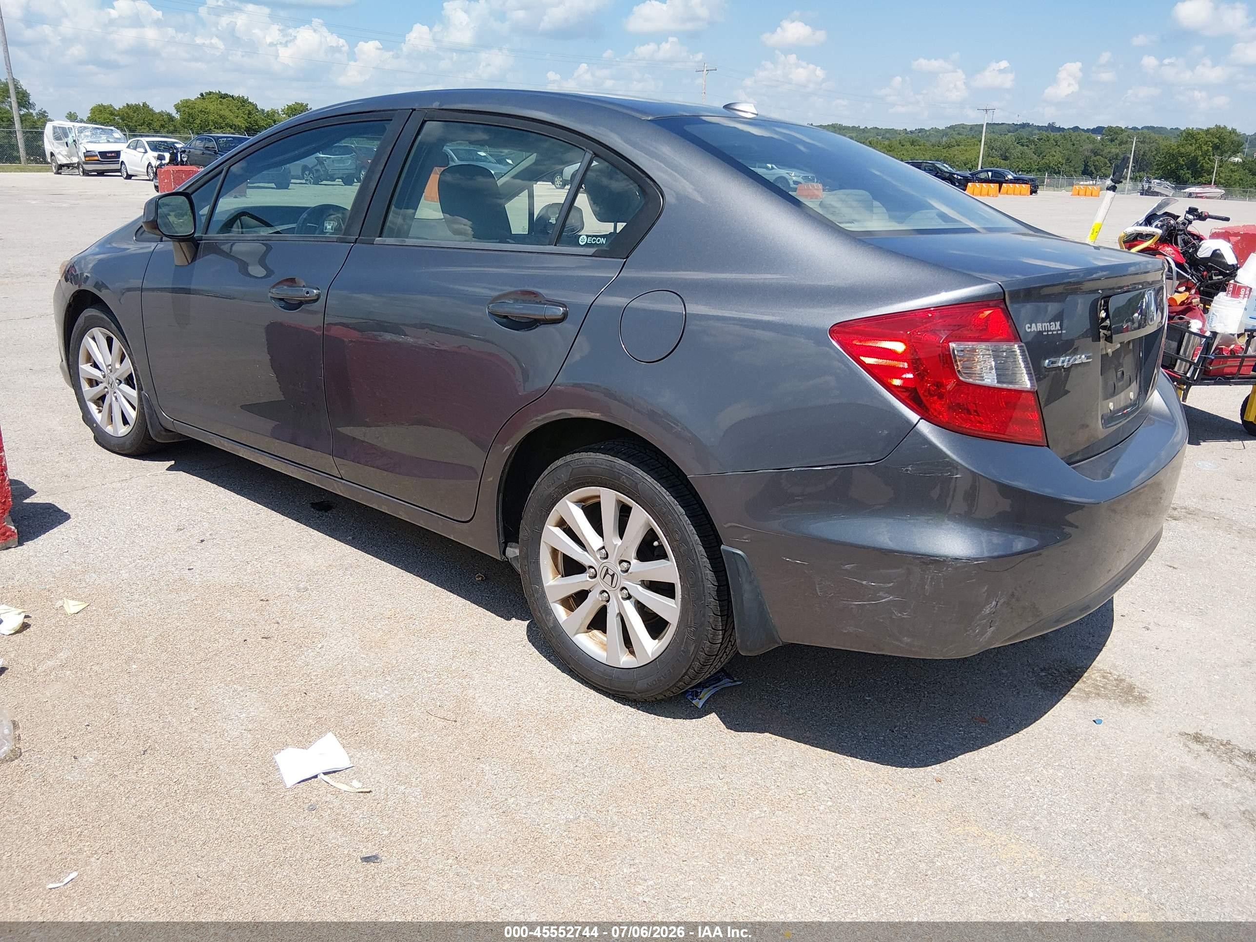 2012 Honda Civic Ex-l Gray vin: 19XFB2F93CE042373