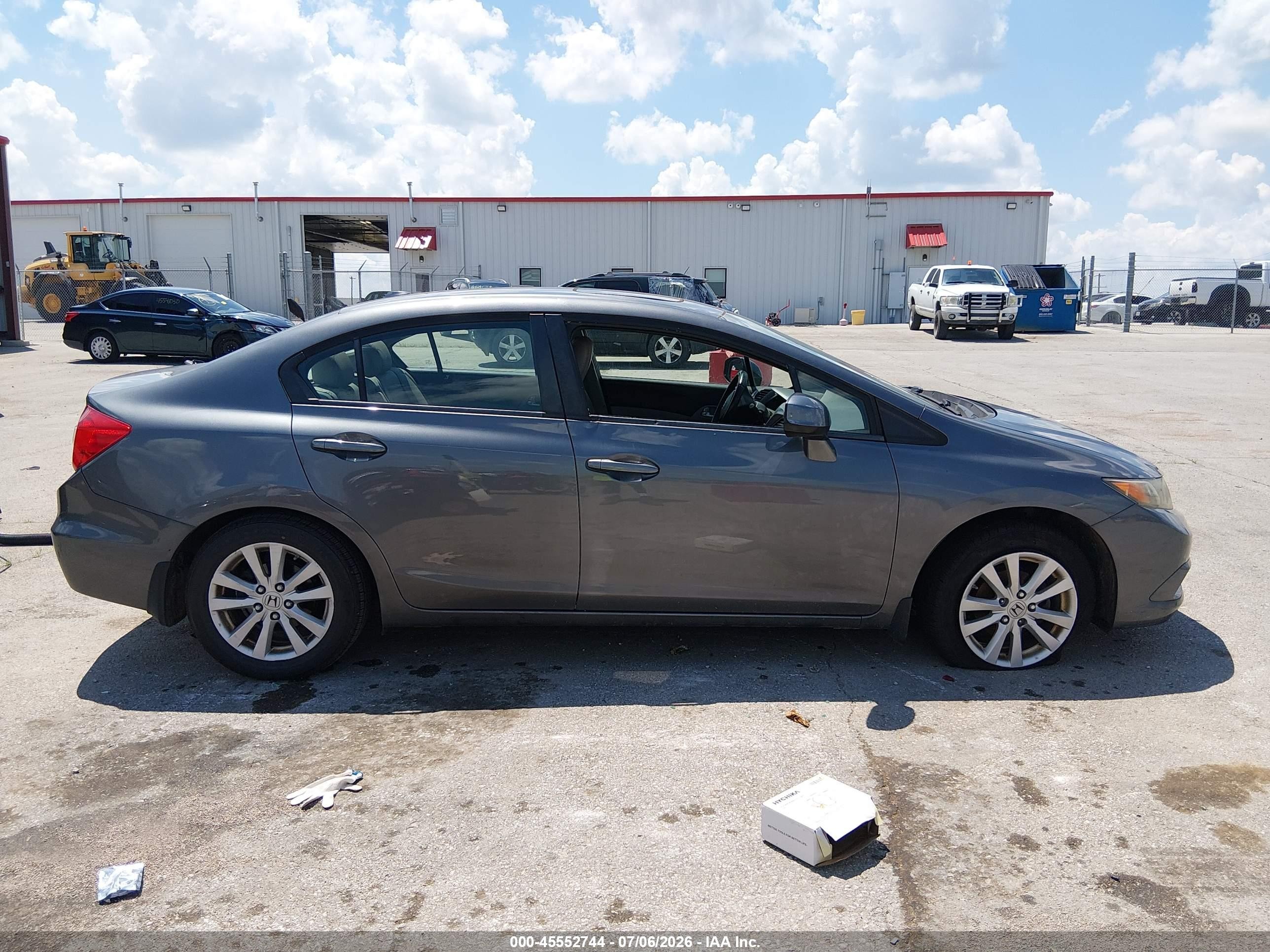 2012 Honda Civic Ex-l Gray vin: 19XFB2F93CE042373