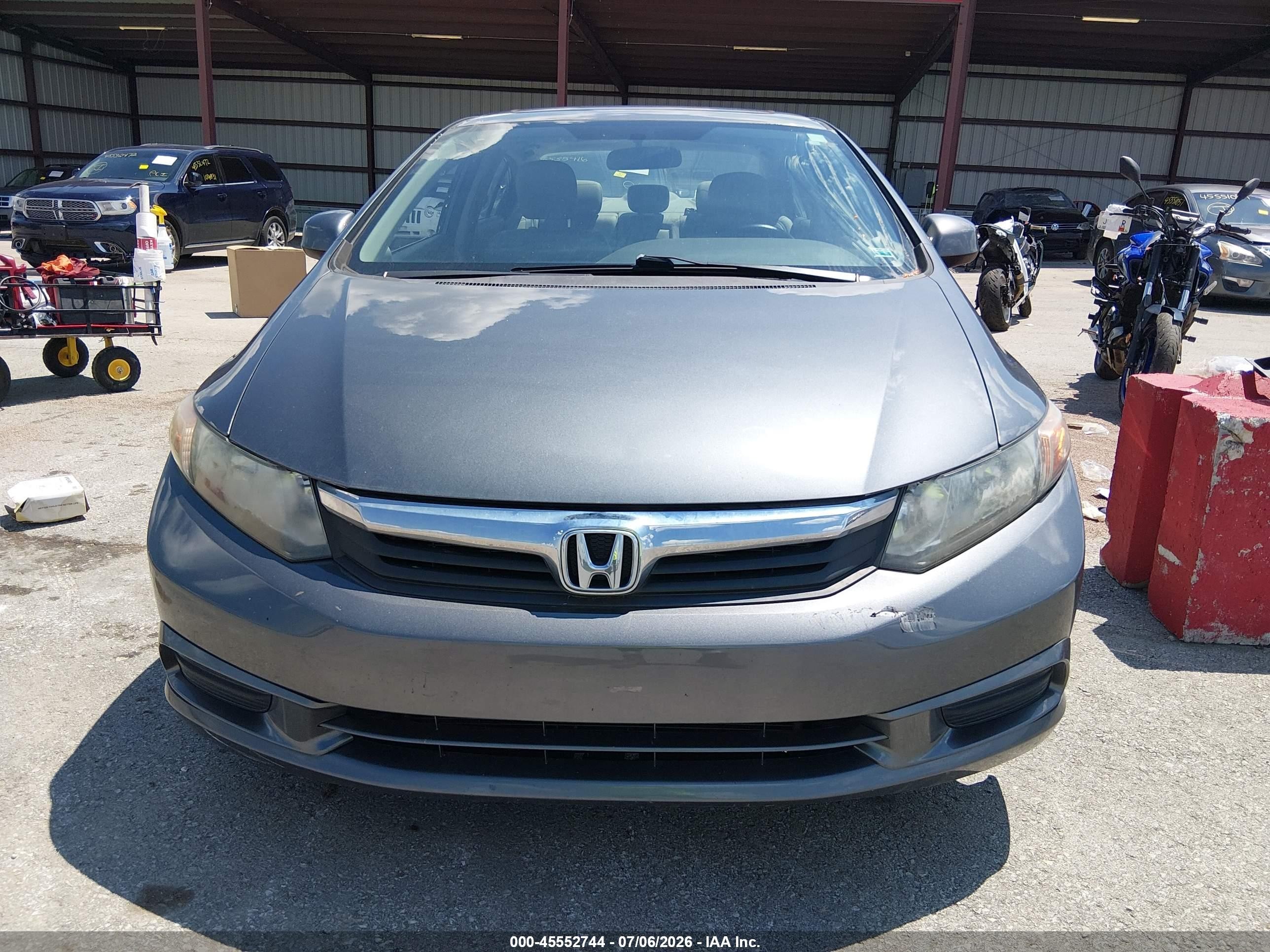 2012 Honda Civic Ex-l Gray vin: 19XFB2F93CE042373