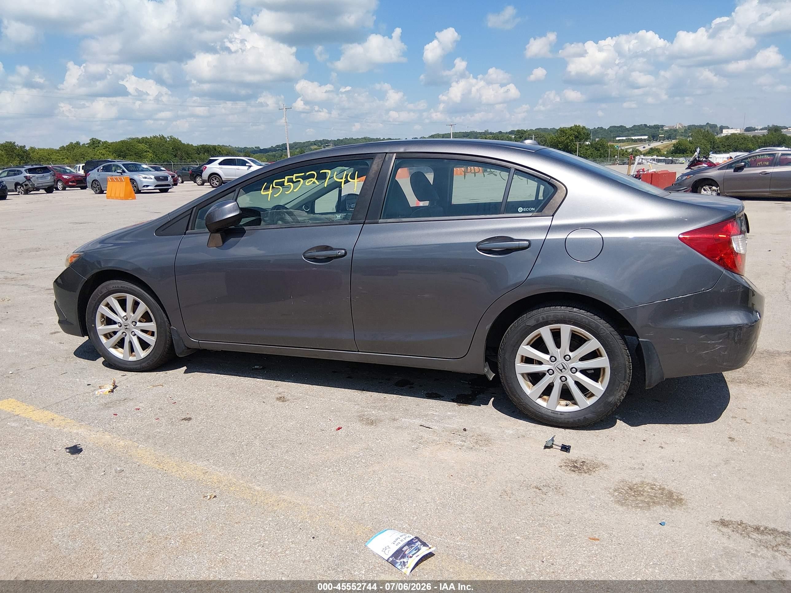 2012 Honda Civic Ex-l Gray vin: 19XFB2F93CE042373