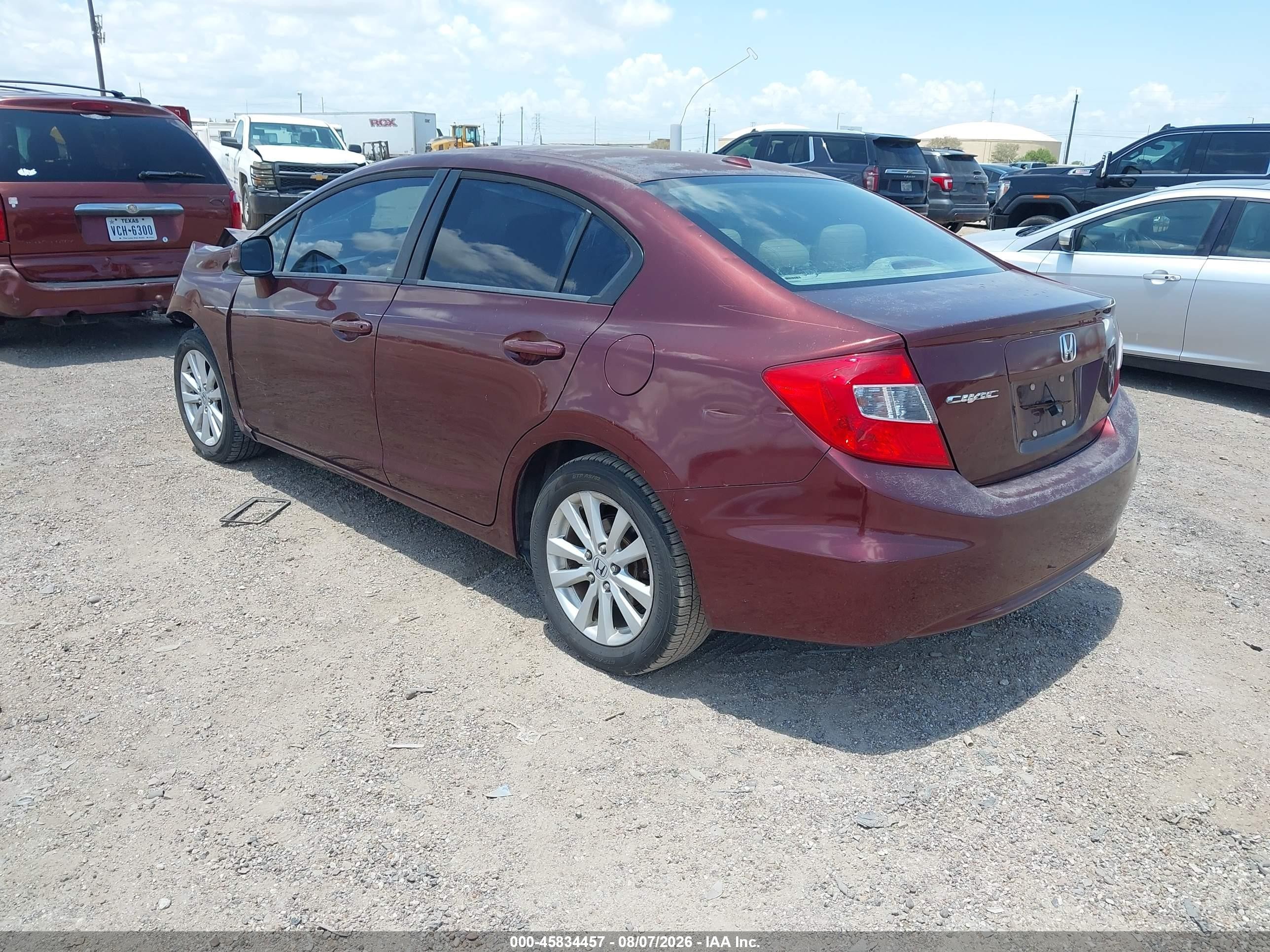 2012 Honda Civic Ex-l Maroon vin: 19XFB2F93CE045127