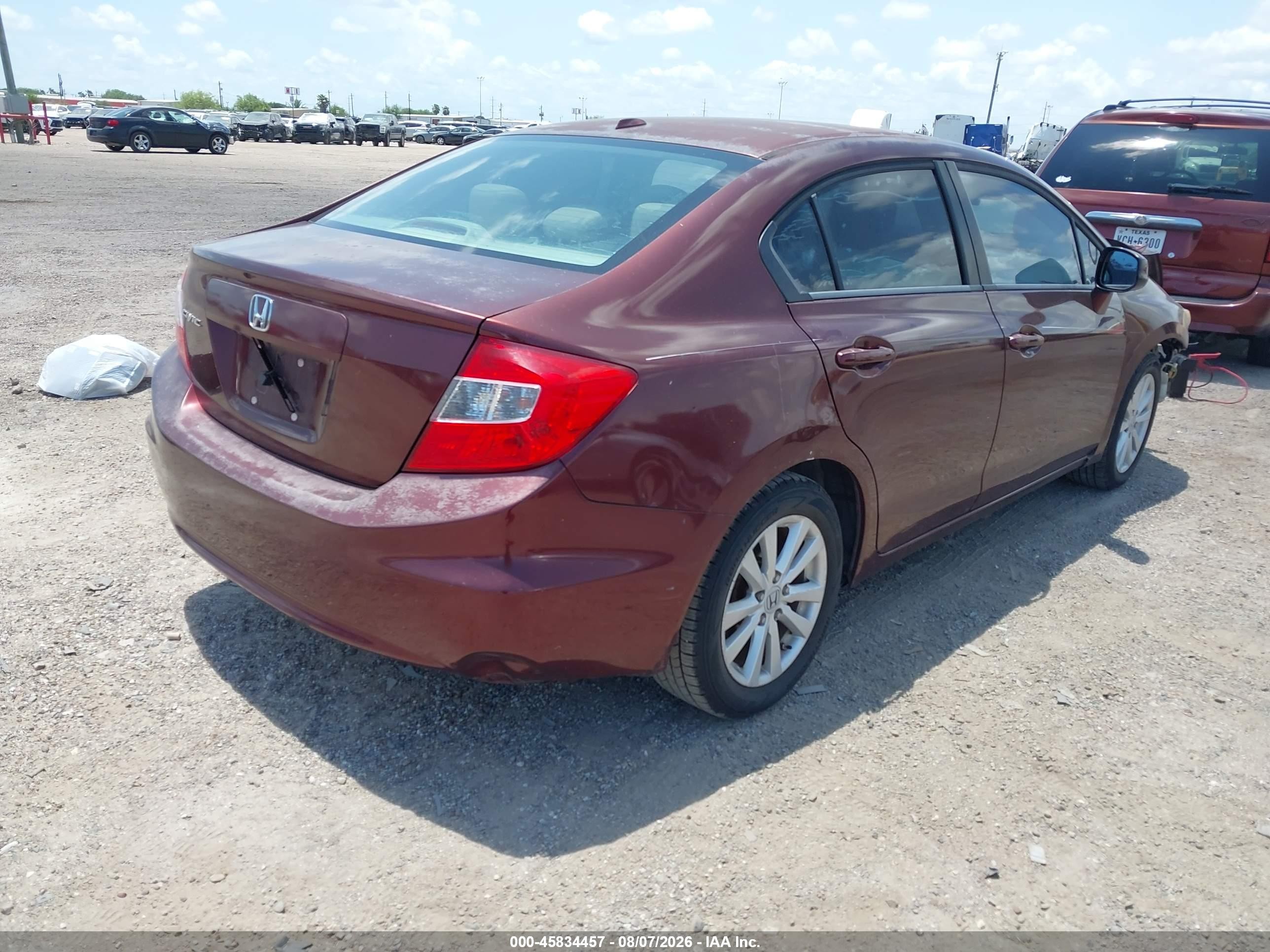 2012 Honda Civic Ex-l Maroon vin: 19XFB2F93CE045127