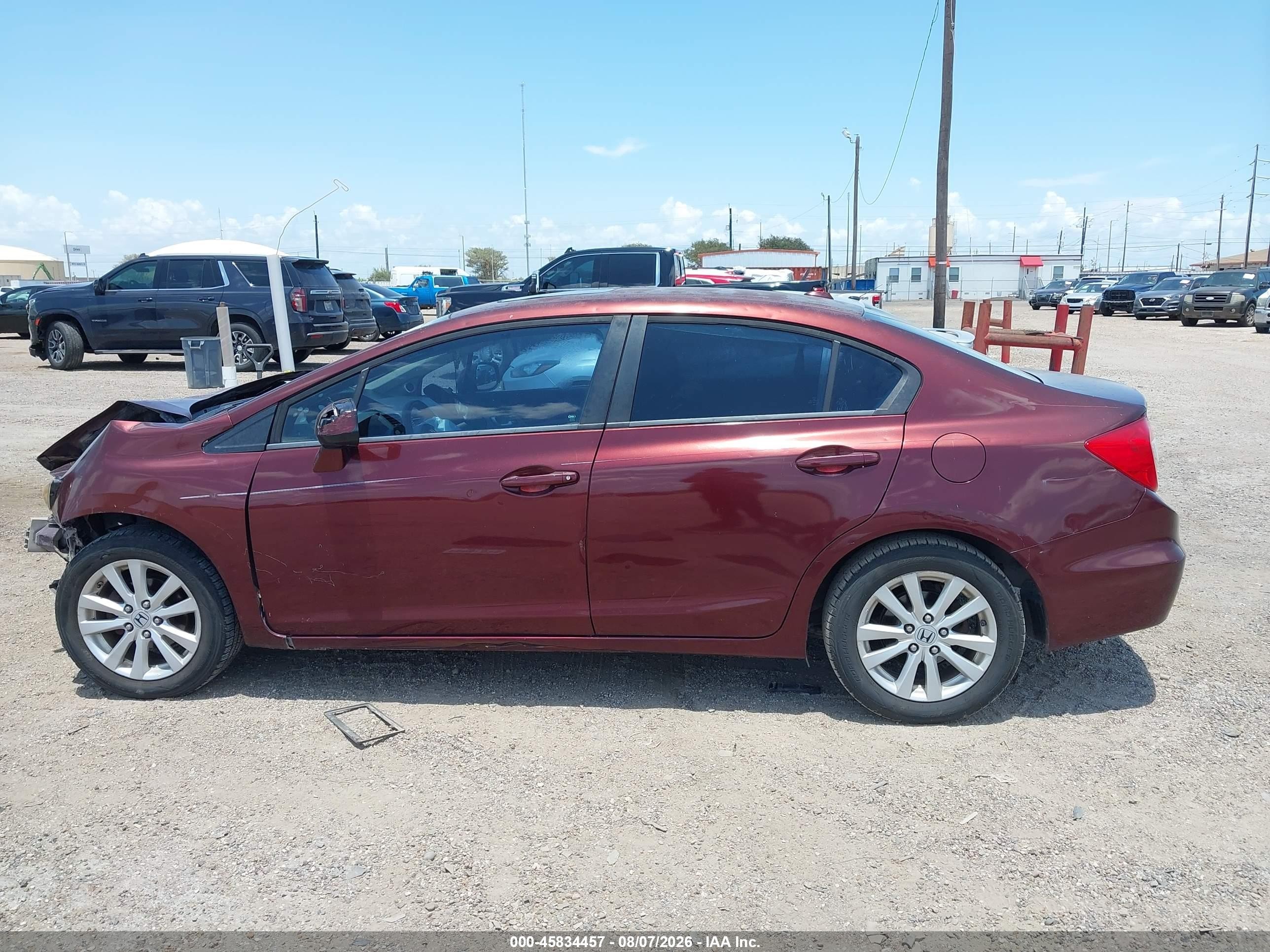 2012 Honda Civic Ex-l Maroon vin: 19XFB2F93CE045127
