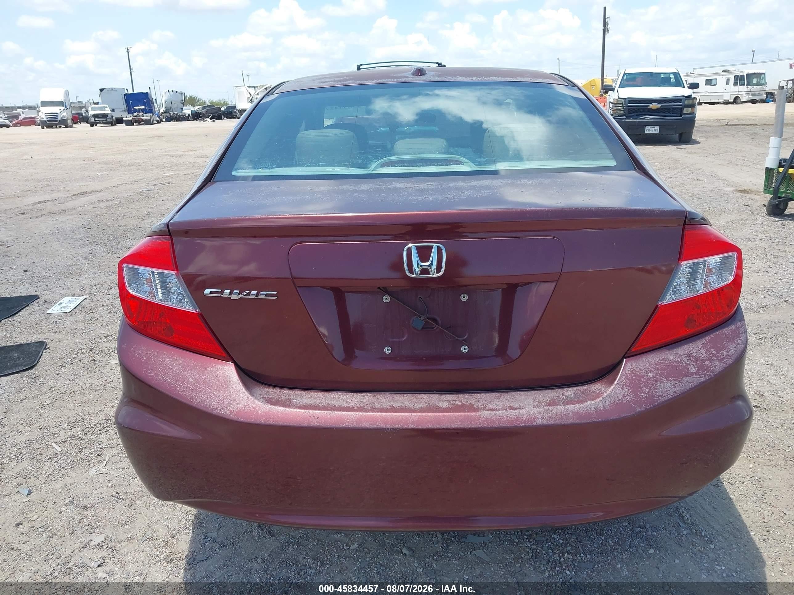 2012 Honda Civic Ex-l Maroon vin: 19XFB2F93CE045127