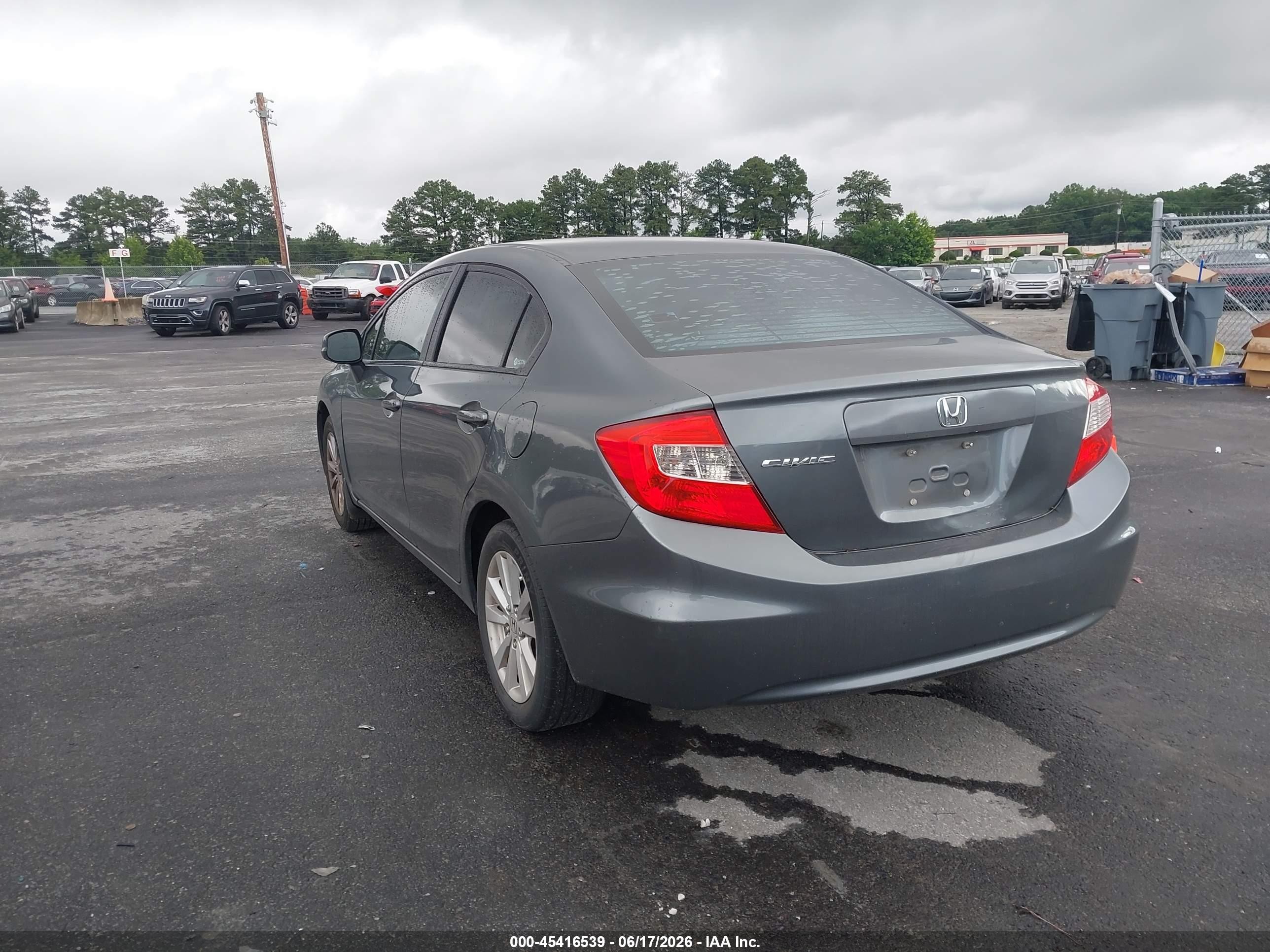 2012 Honda Civic Ex-l Gray vin: 19XFB2F93CE055950