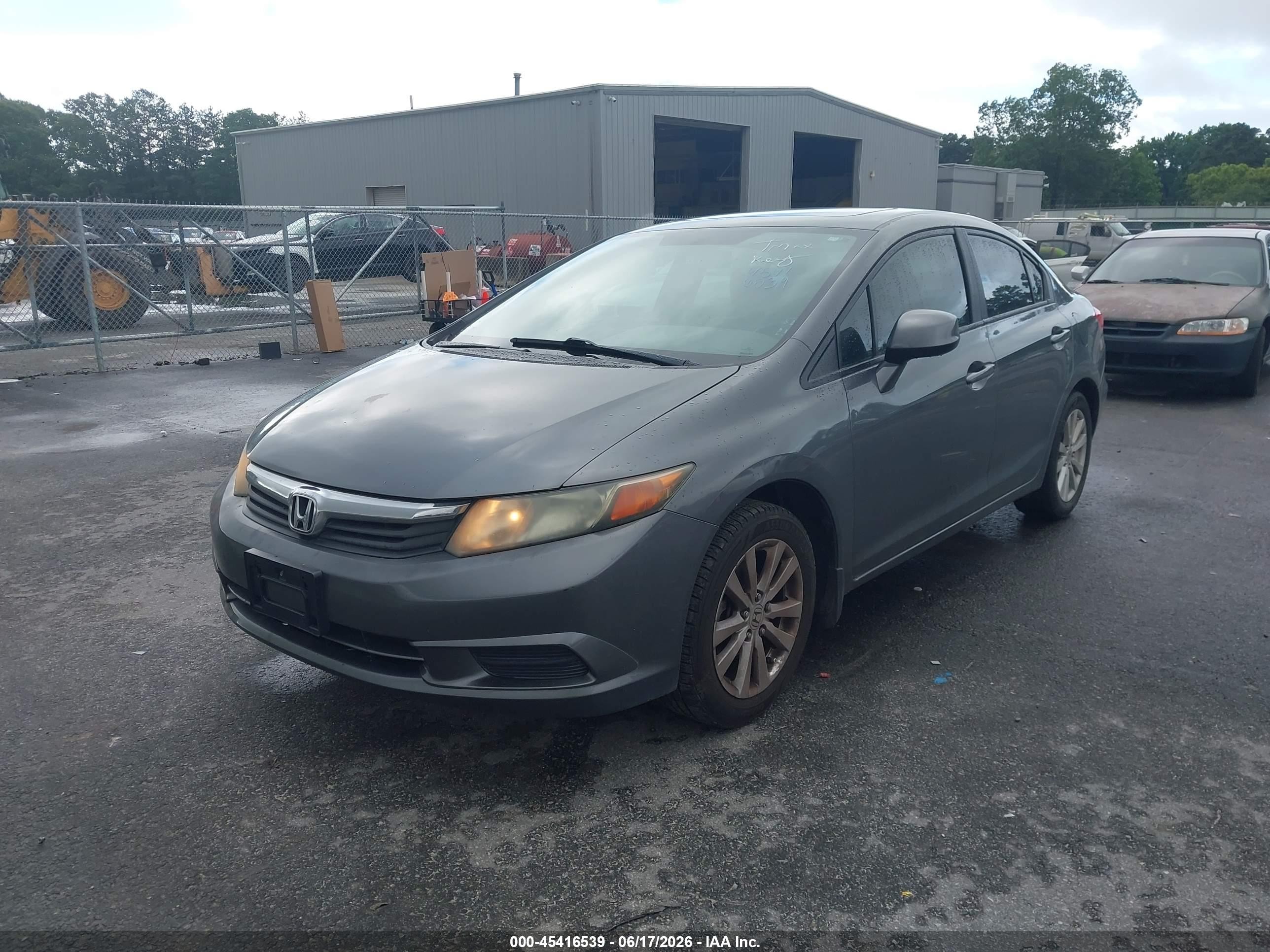 2012 Honda Civic Ex-l Gray vin: 19XFB2F93CE055950
