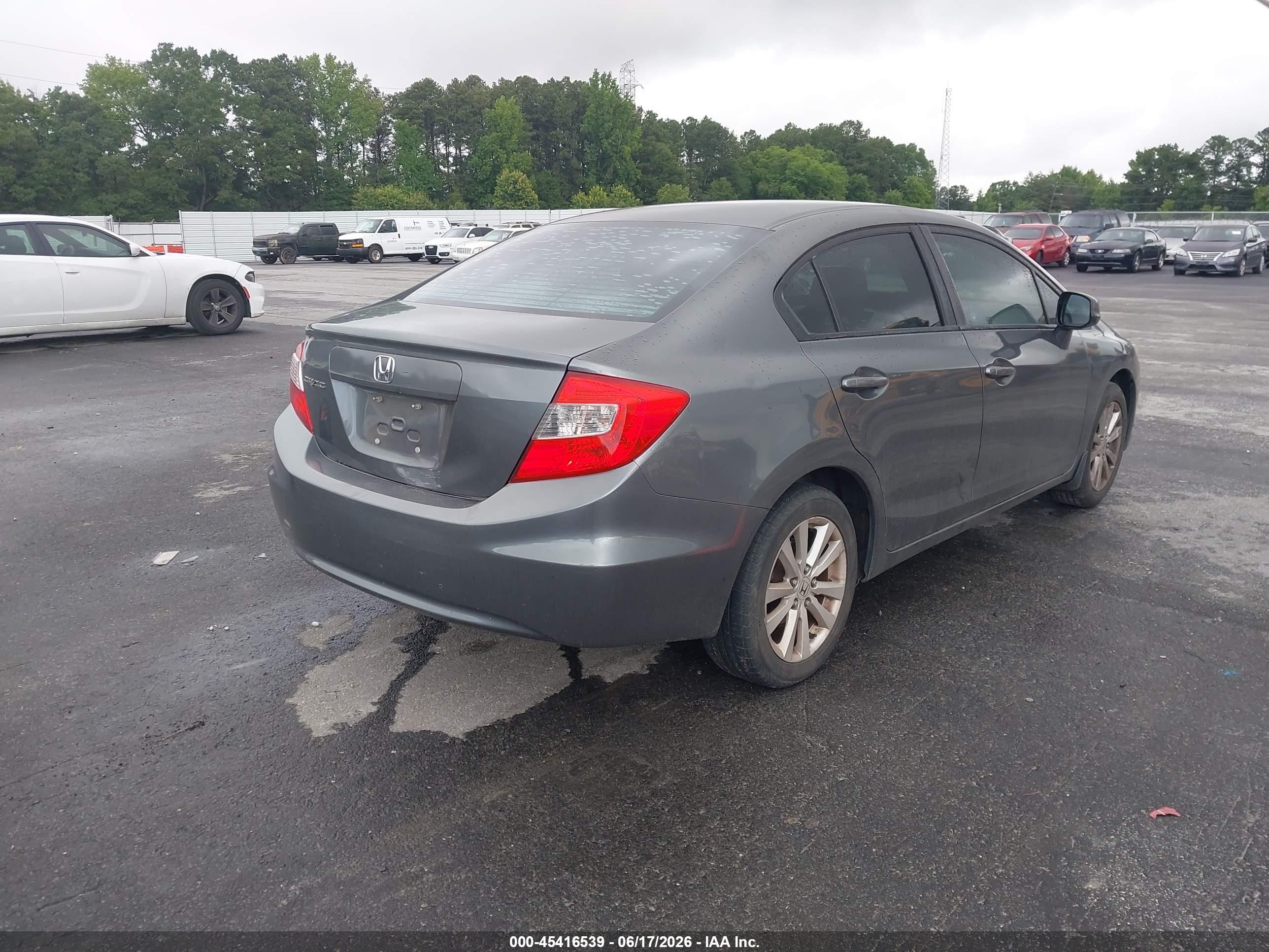 2012 Honda Civic Ex-l Gray vin: 19XFB2F93CE055950