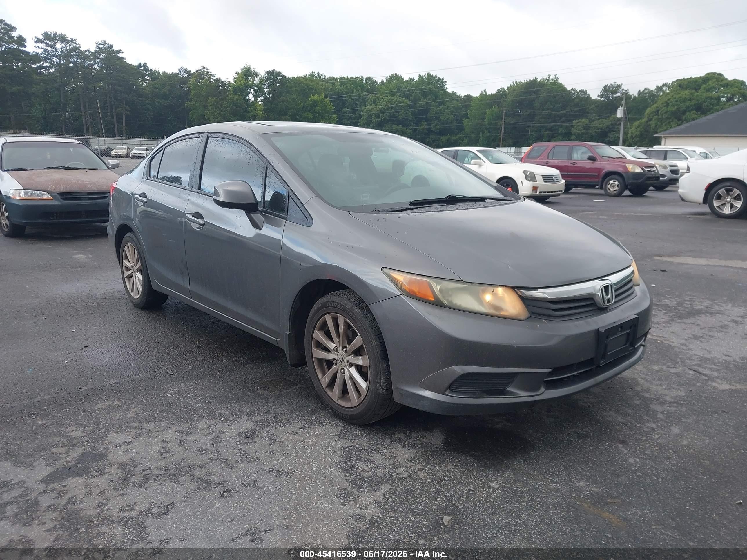2012 Honda Civic Ex-l Gray vin: 19XFB2F93CE055950