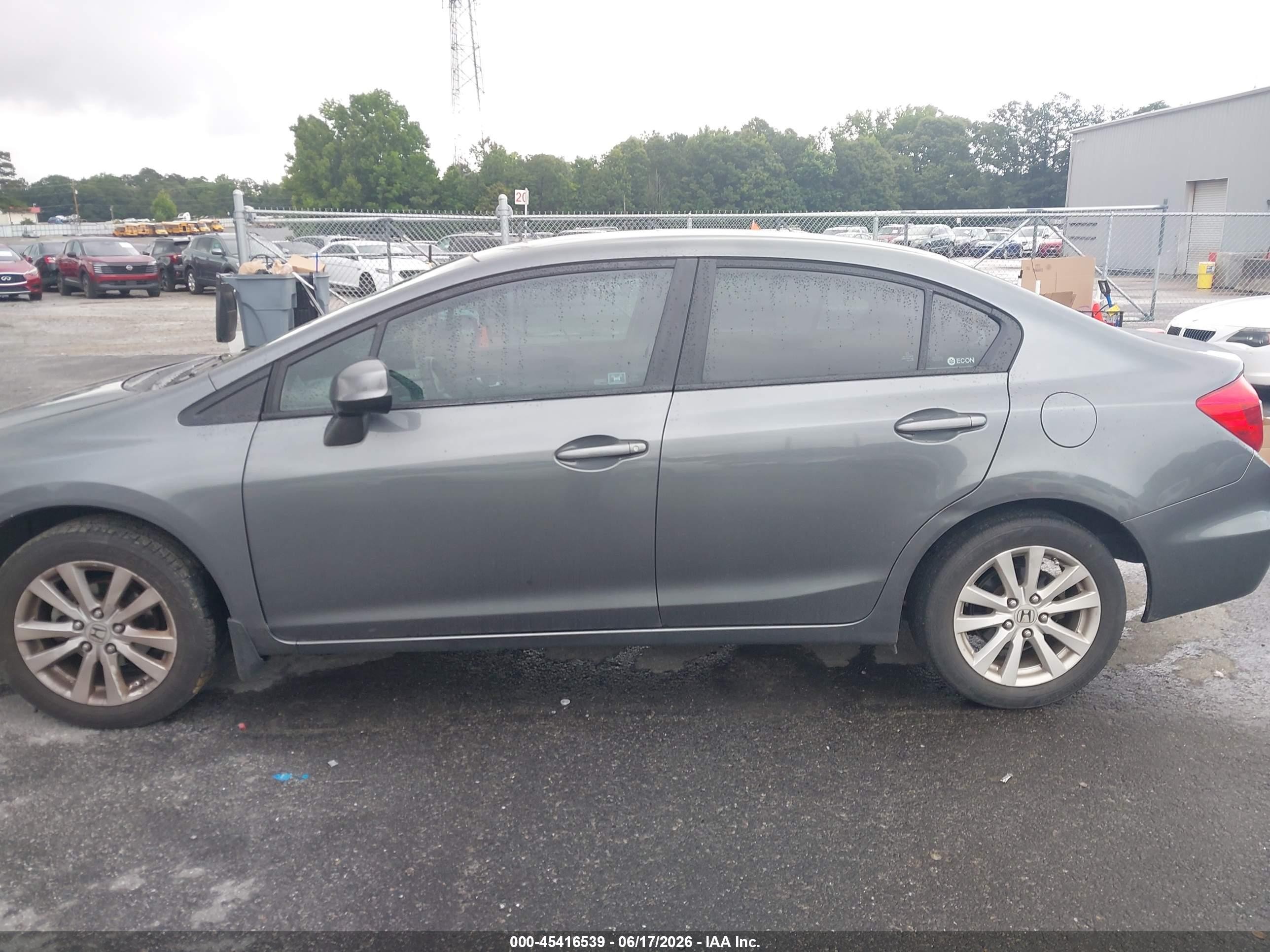 2012 Honda Civic Ex-l Gray vin: 19XFB2F93CE055950