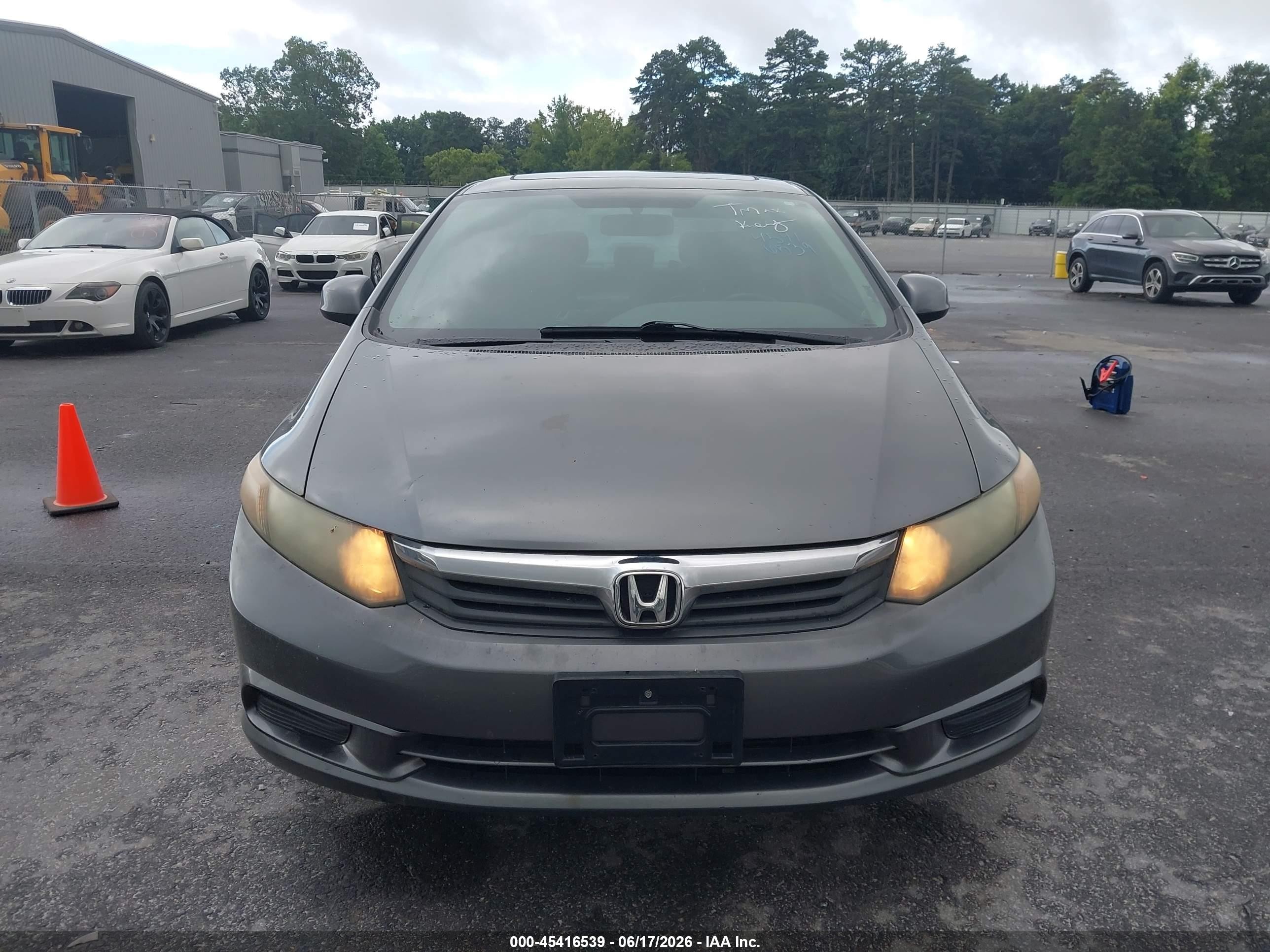 2012 Honda Civic Ex-l Gray vin: 19XFB2F93CE055950
