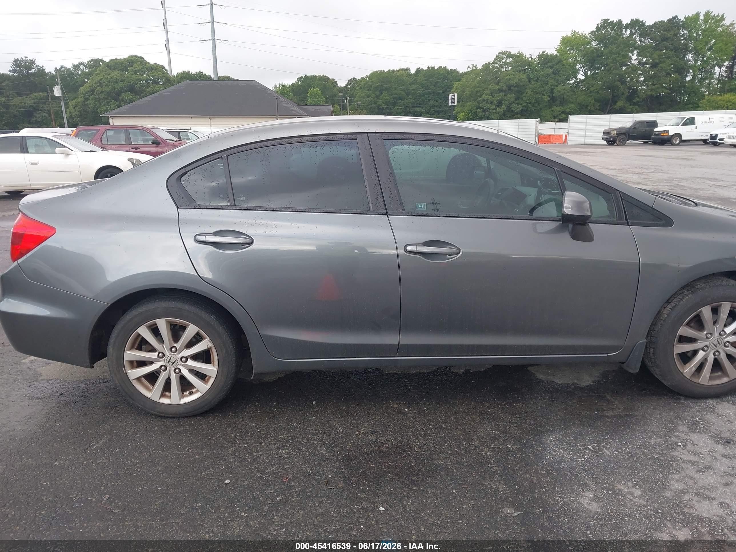 2012 Honda Civic Ex-l Gray vin: 19XFB2F93CE055950