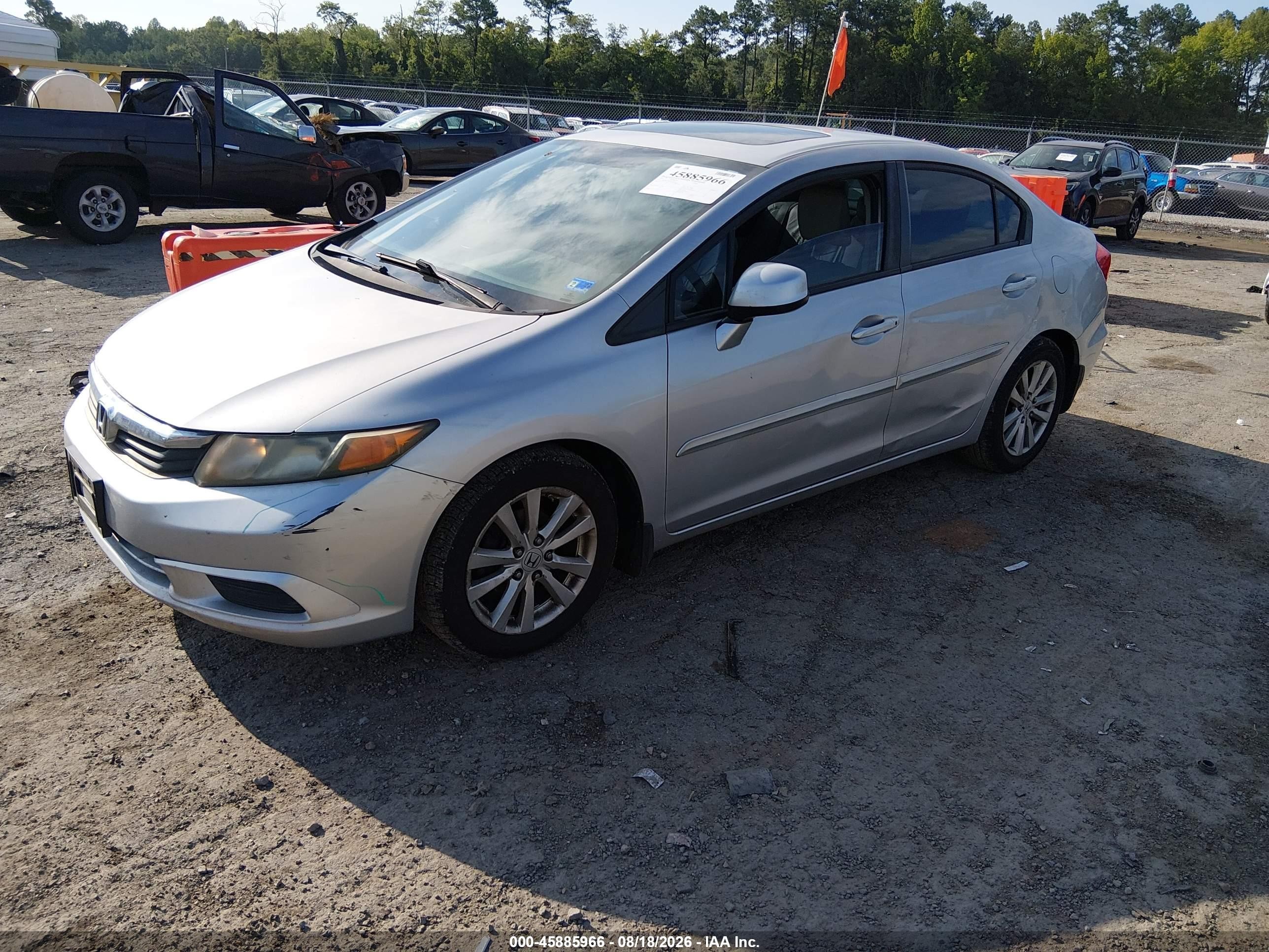 2012 Honda Civic Ex-l Silver vin: 19XFB2F93CE330538