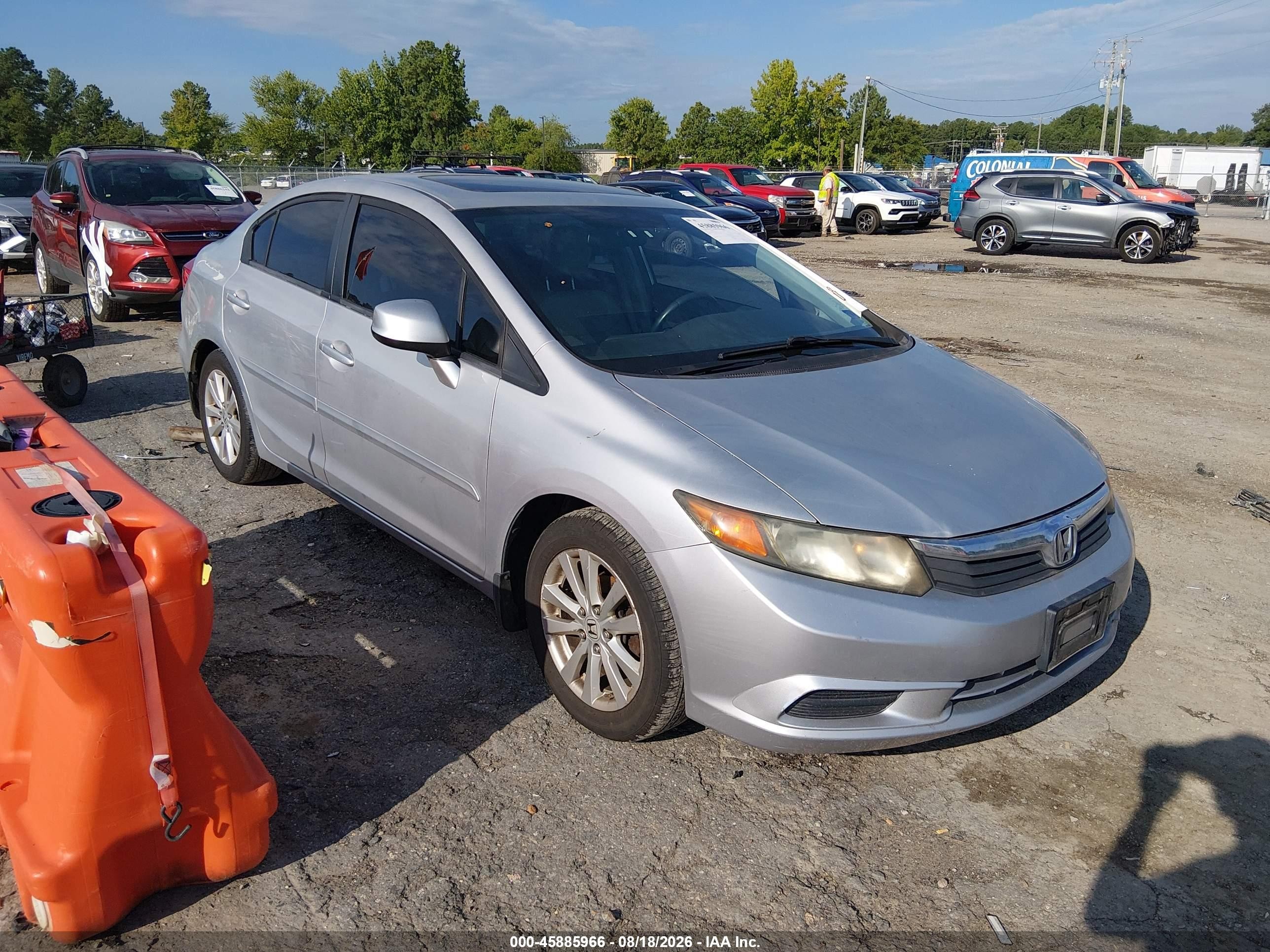 2012 Honda Civic Ex-l Silver vin: 19XFB2F93CE330538