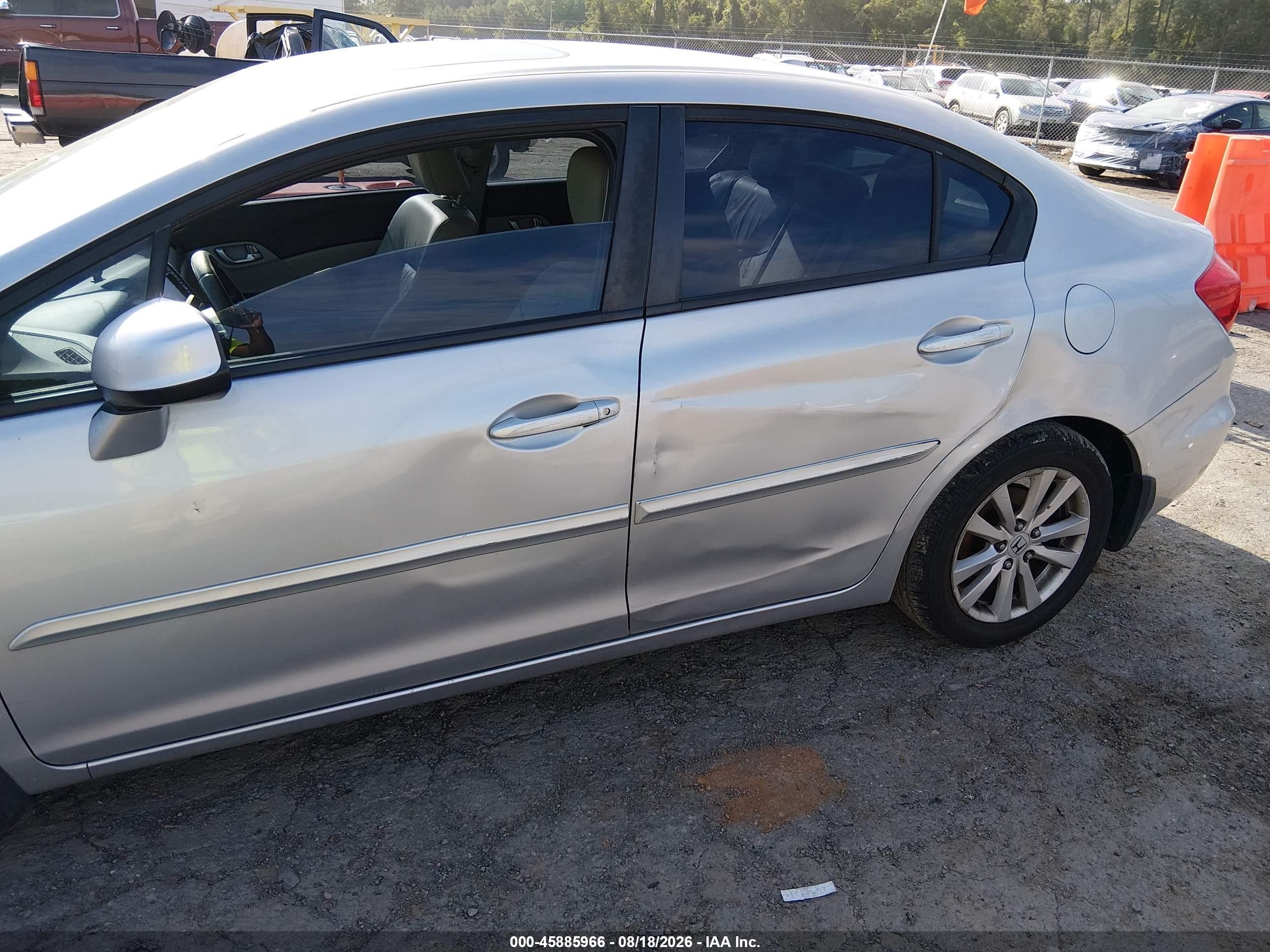 2012 Honda Civic Ex-l Silver vin: 19XFB2F93CE330538