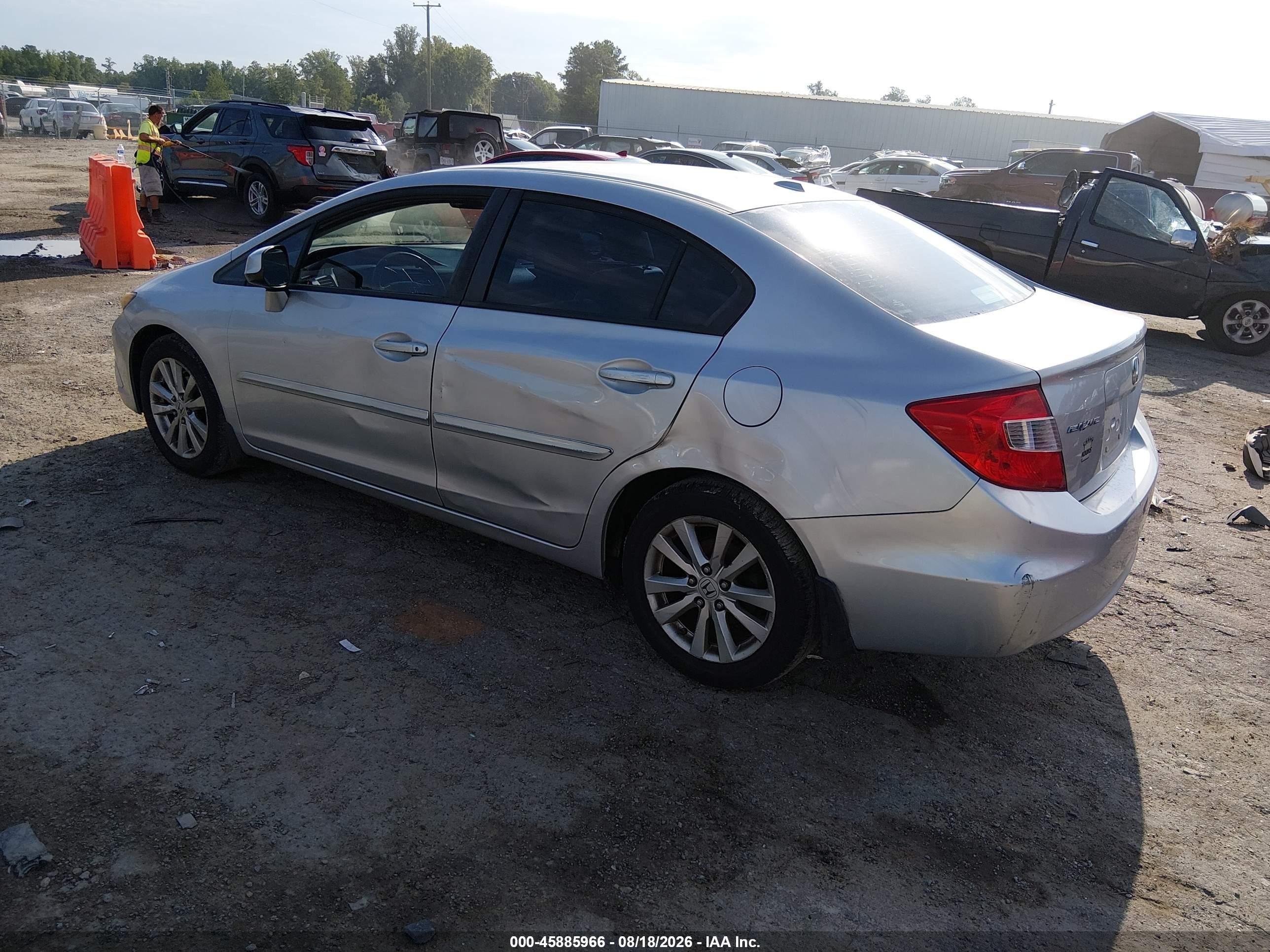 2012 Honda Civic Ex-l Silver vin: 19XFB2F93CE330538