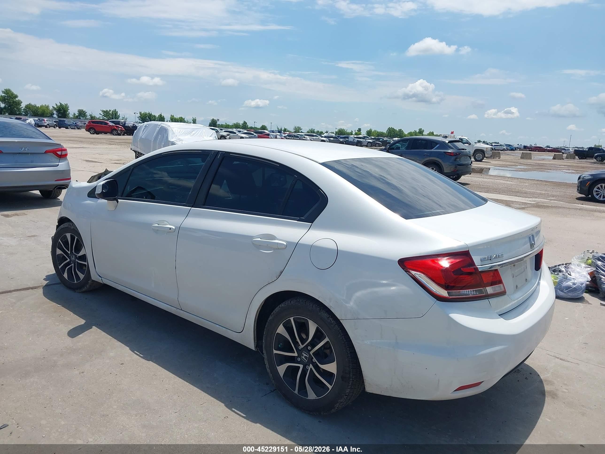 2013 Honda Civic Ex-l White vin: 19XFB2F93DE036767