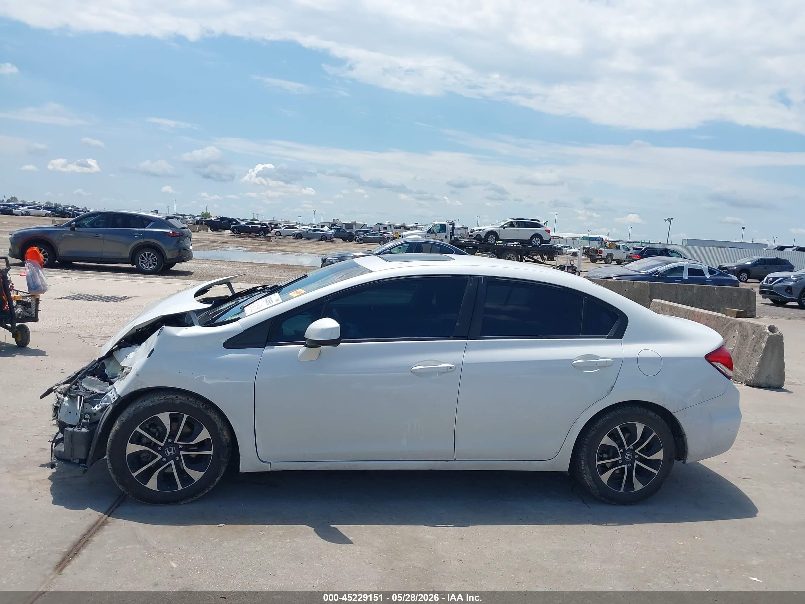 2013 Honda Civic Ex-l White vin: 19XFB2F93DE036767